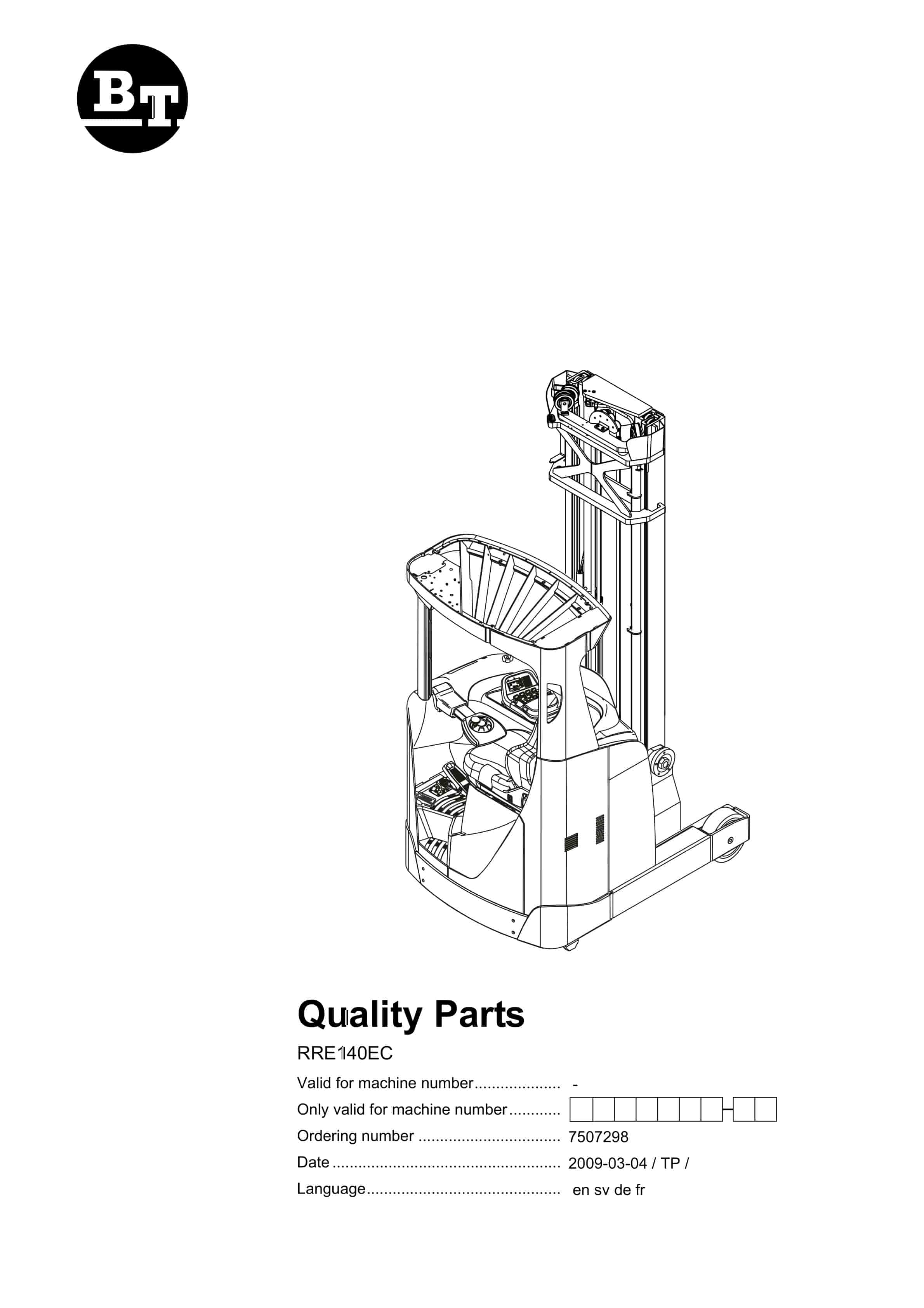 BT RRE140EC Quality Parts 7507298