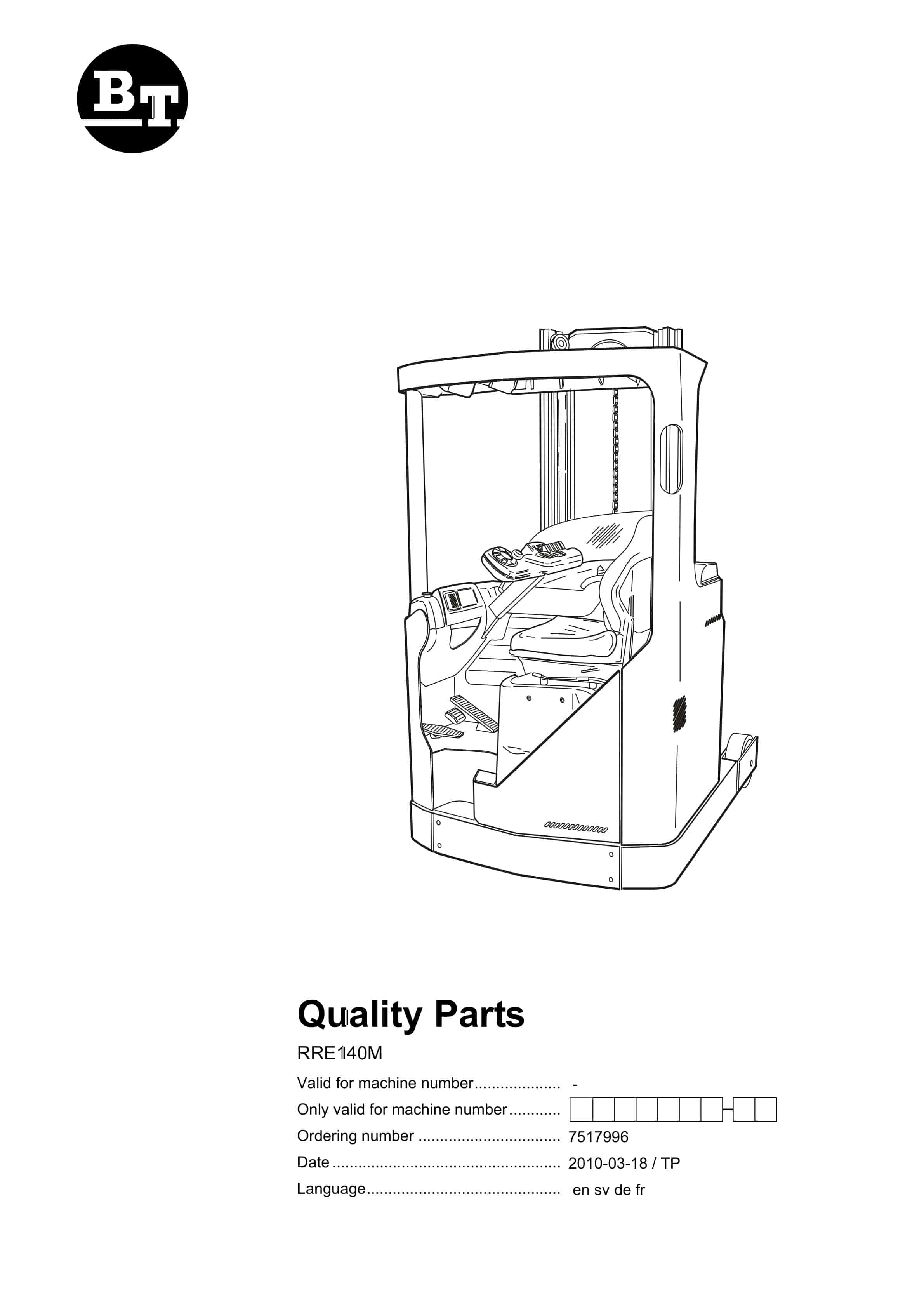 BT RRE140M Quality Parts 7517996