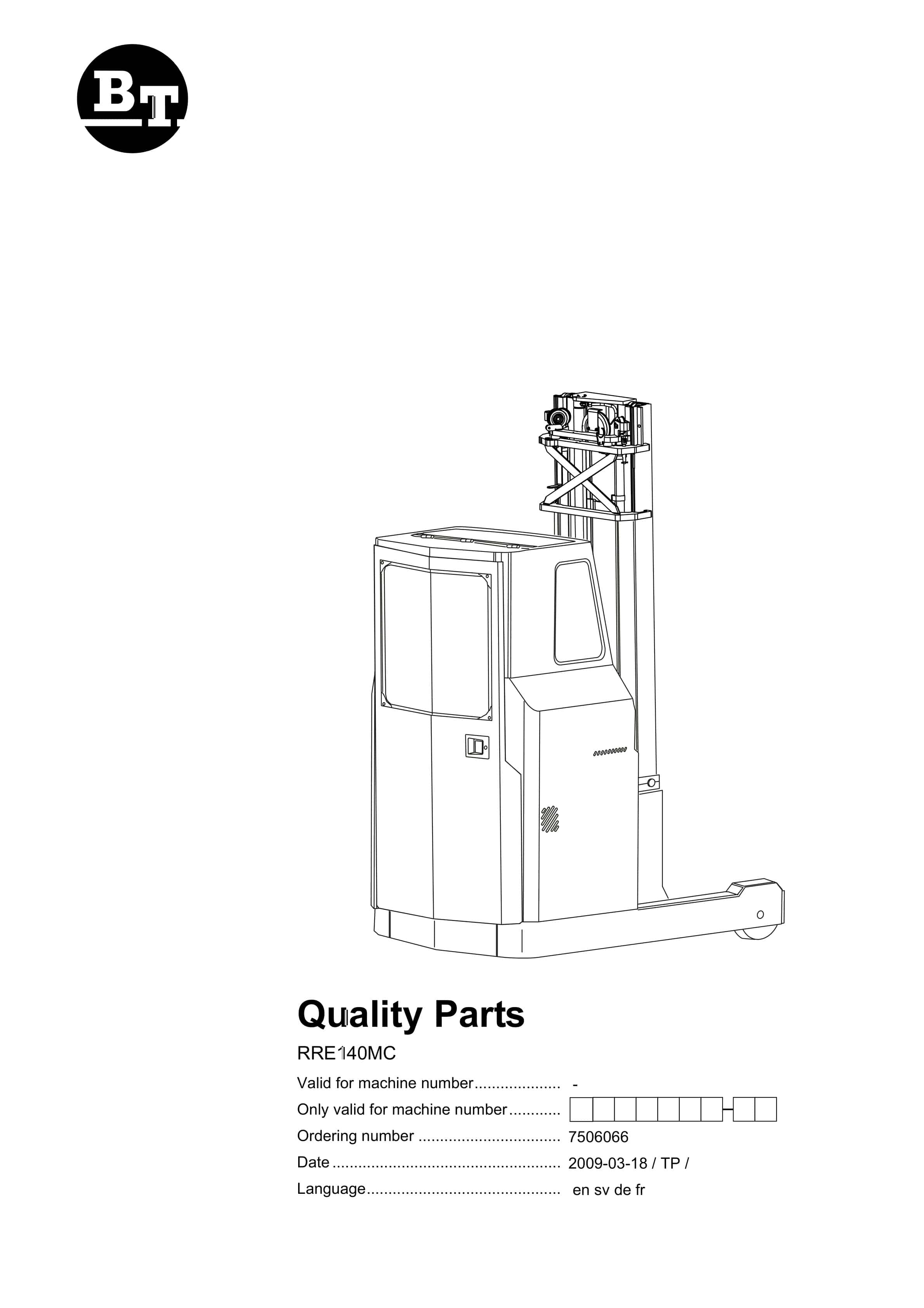 BT RRE140MC Quality Parts 7506066