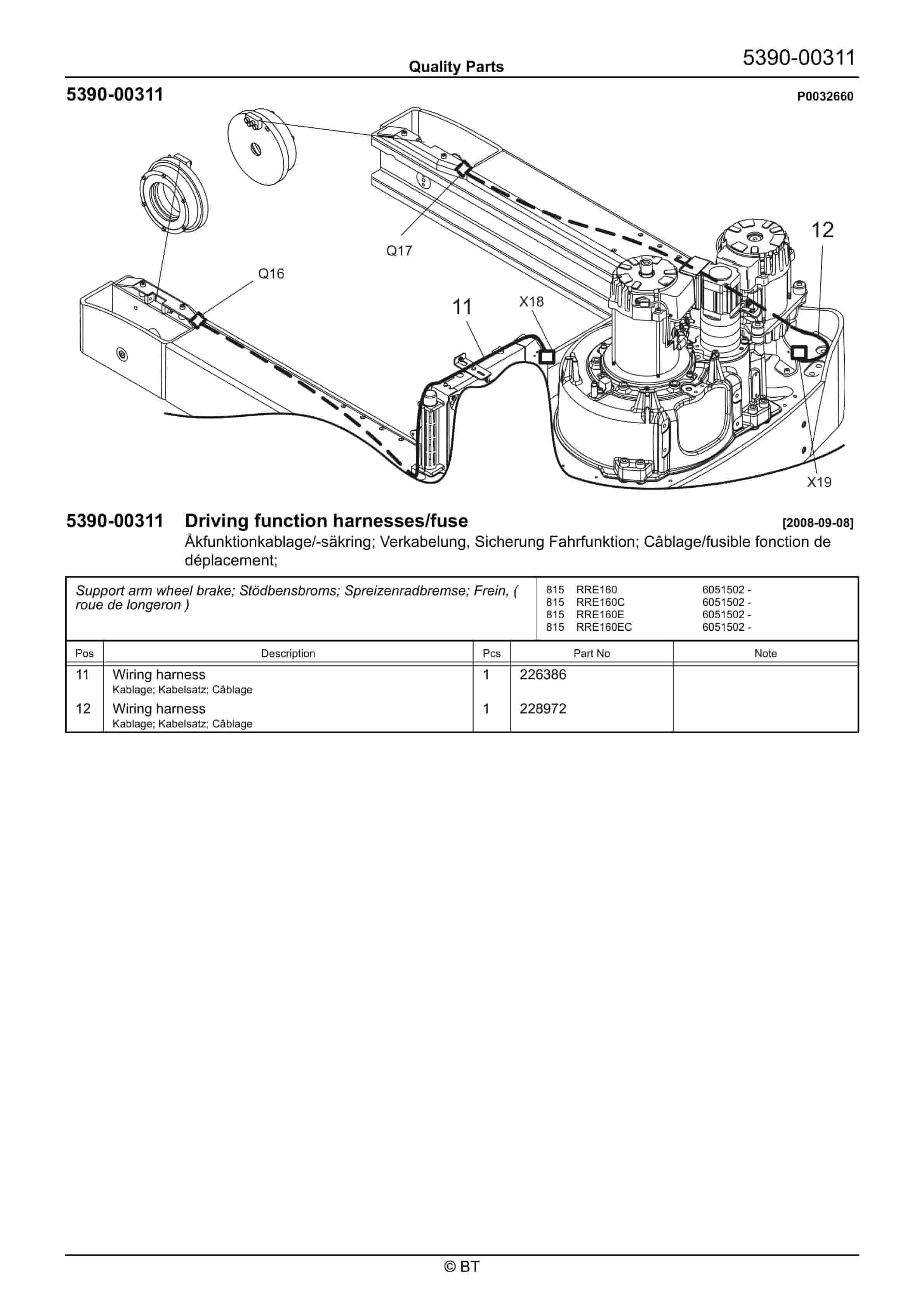 Alternative view of BT RRE160, RRE160C, RRE160E, RRE160EC Quality Parts 262264