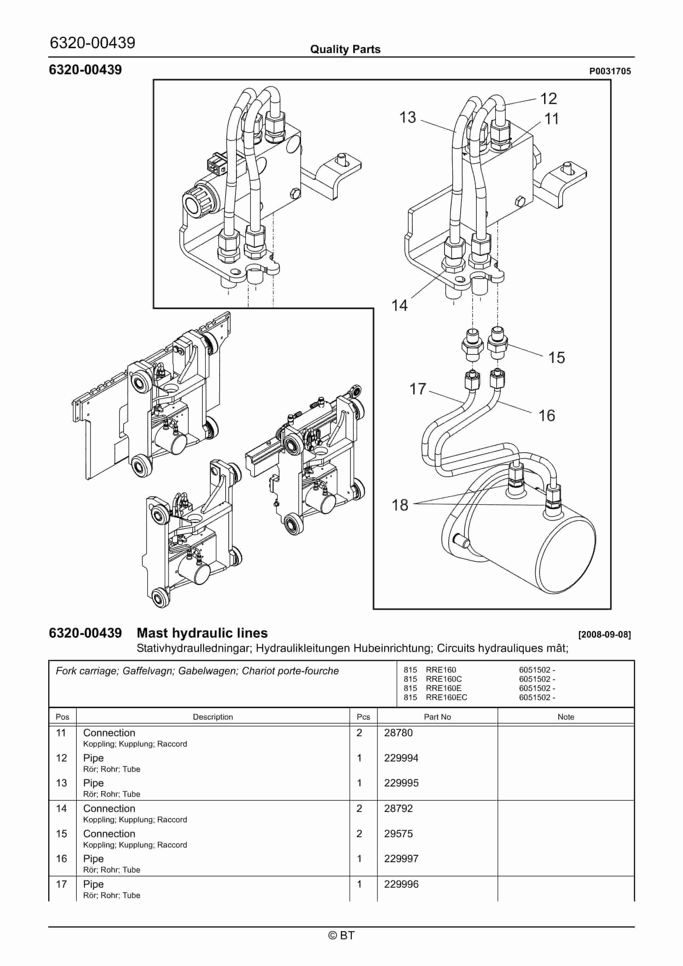 BT RRE160, RRE160C, RRE160E, RRE160EC Quality Parts 262264 4 BT RRE160, RRE160C, RRE160E, RRE160EC Quality Parts 262264 - Image 4