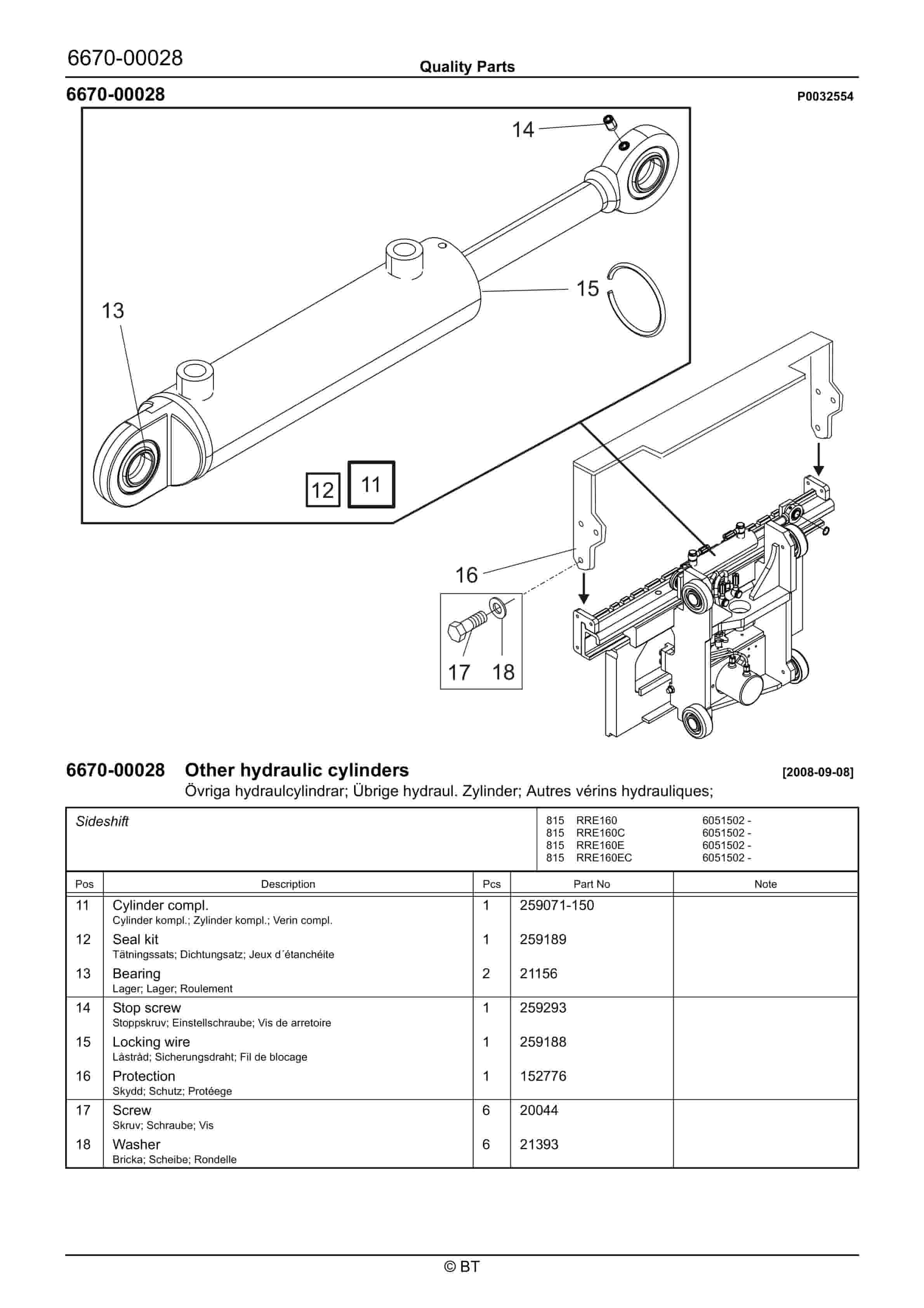 BT RRE160, RRE160C, RRE160E, RRE160EC Quality Parts 262264 5 BT RRE160, RRE160C, RRE160E, RRE160EC Quality Parts 262264 - Image 5