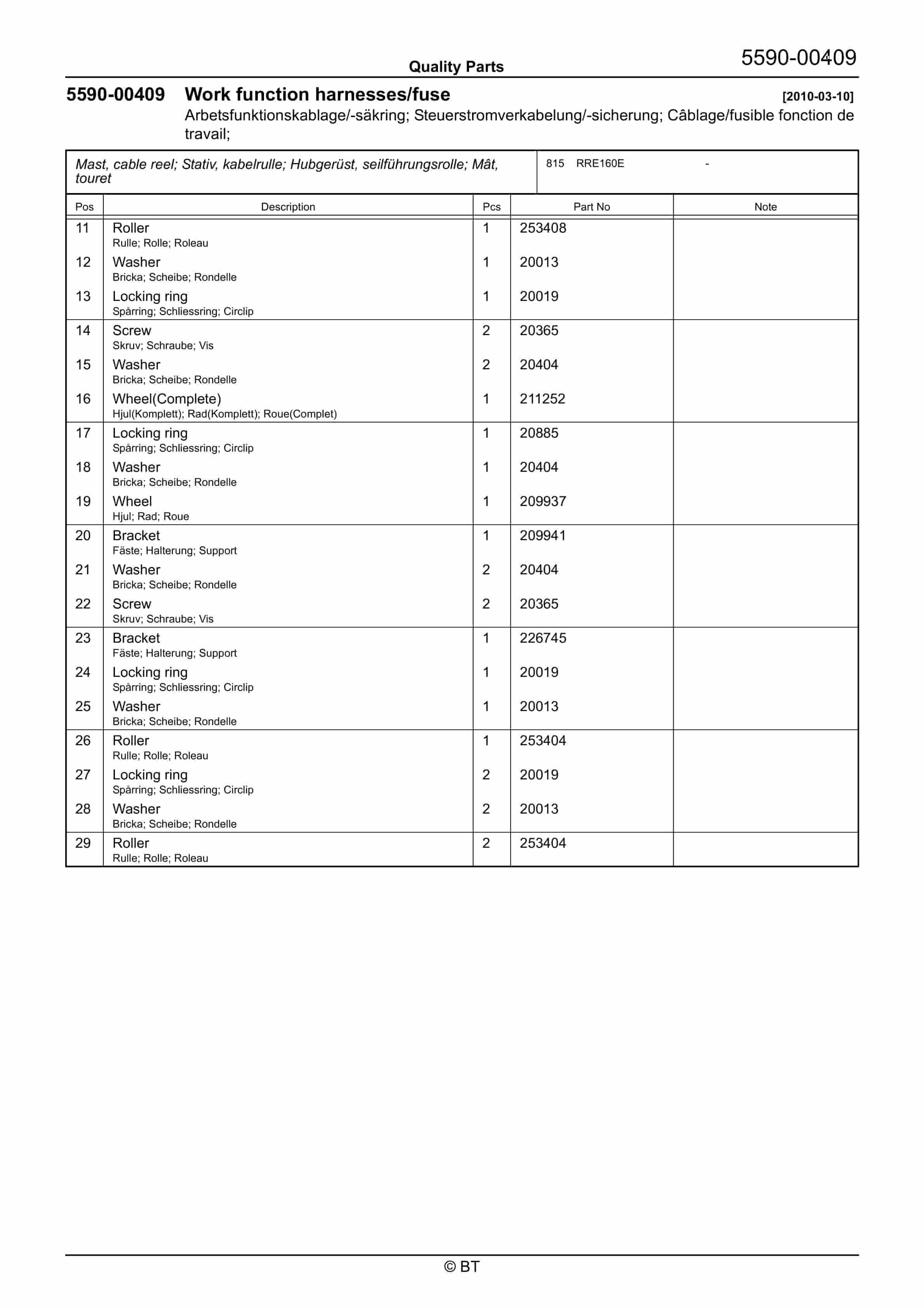 BT RRE160E Quality Parts 7525308 2 BT RRE160E Quality Parts 7525308 - Image 2