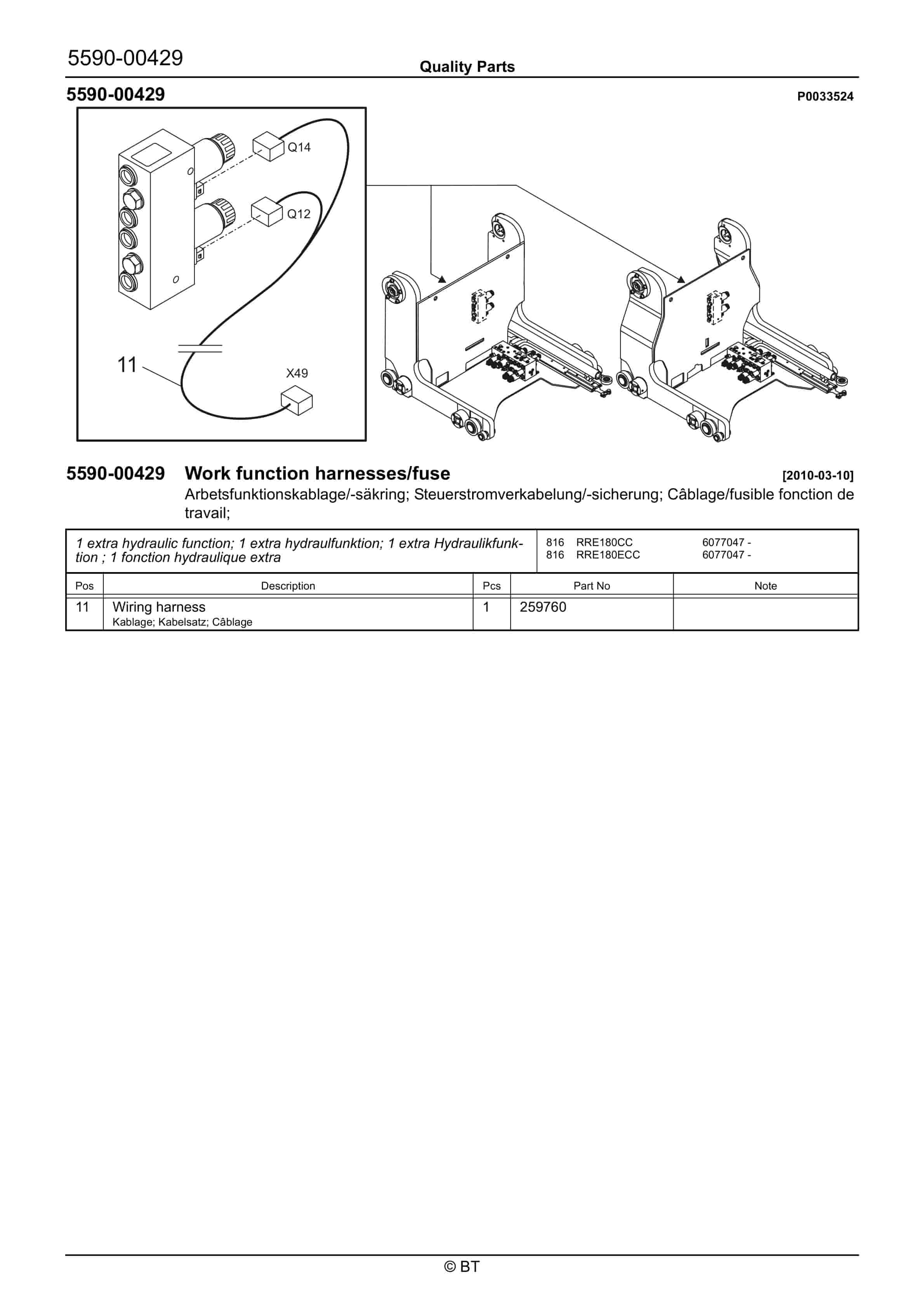 BT RRE180CC, RRE180ECC Quality Parts 7523038 2 BT RRE180CC, RRE180ECC Quality Parts 7523038 - Image 2