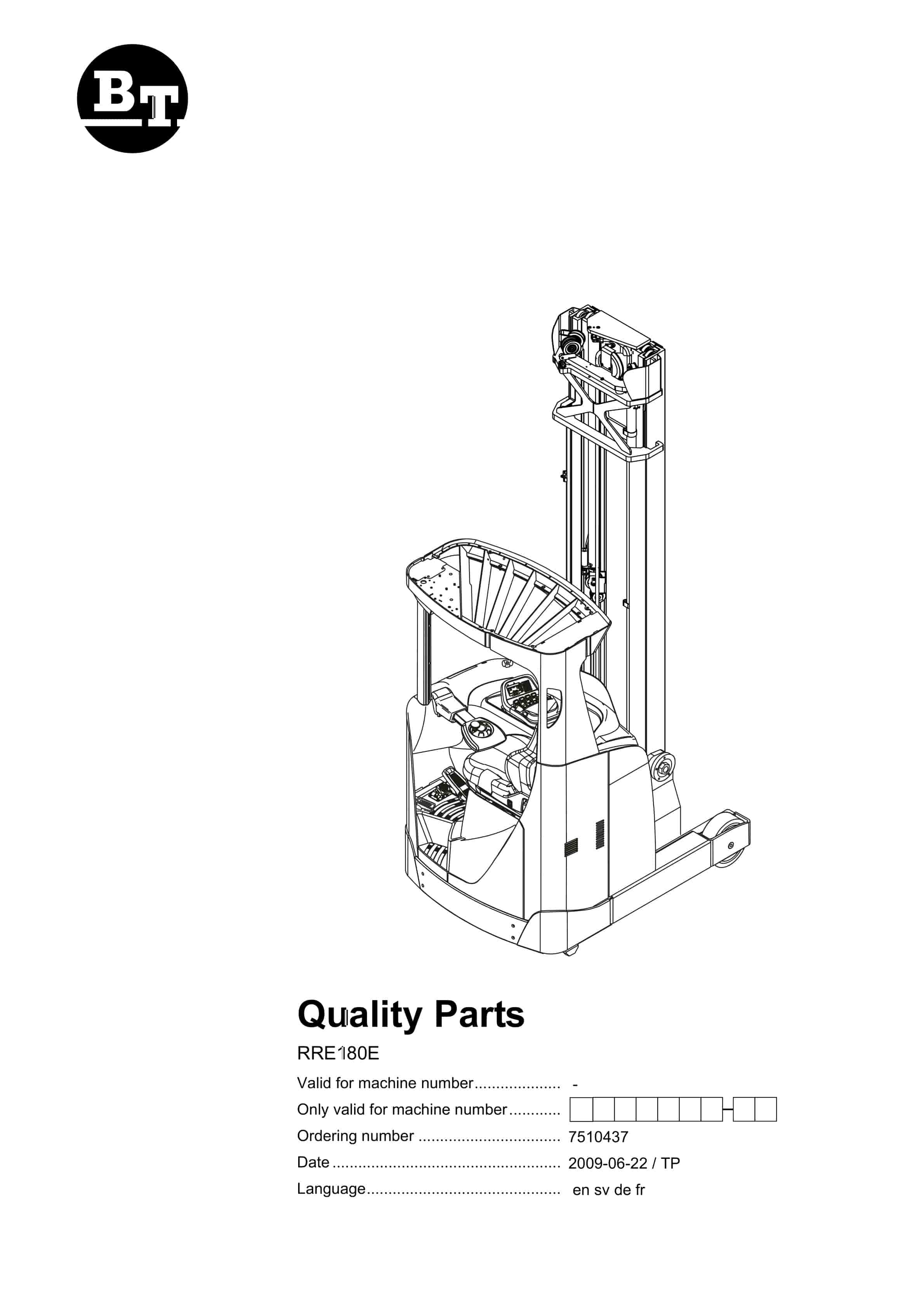 BT RRE180E Quality Parts 7510437 1 BT RRE180E Quality Parts 7510437