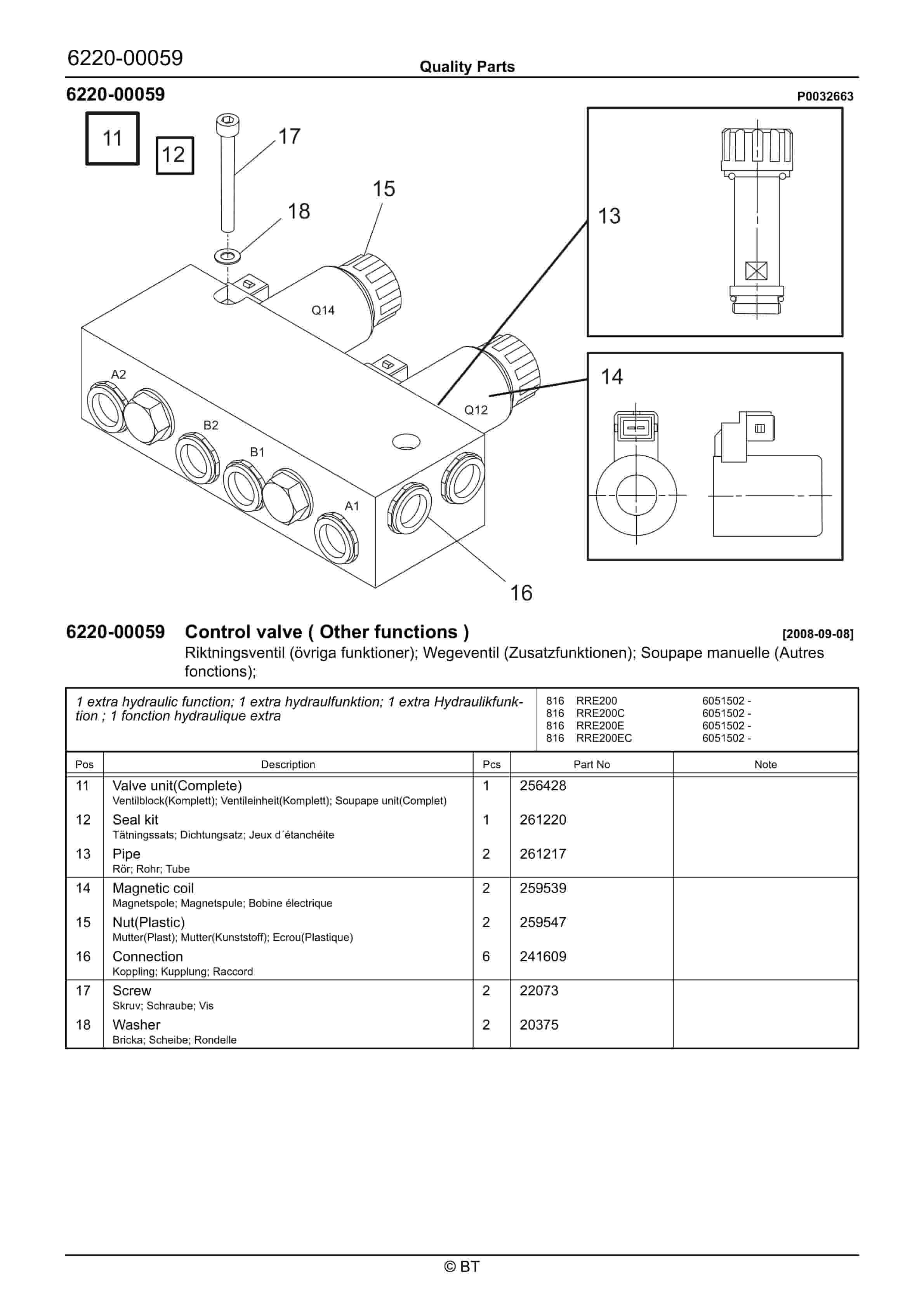 BT RRE200, RRE200C, RRE200E, RRE200EC Quality Parts 262272 3 BT RRE200, RRE200C, RRE200E, RRE200EC Quality Parts 262272 - Image 3