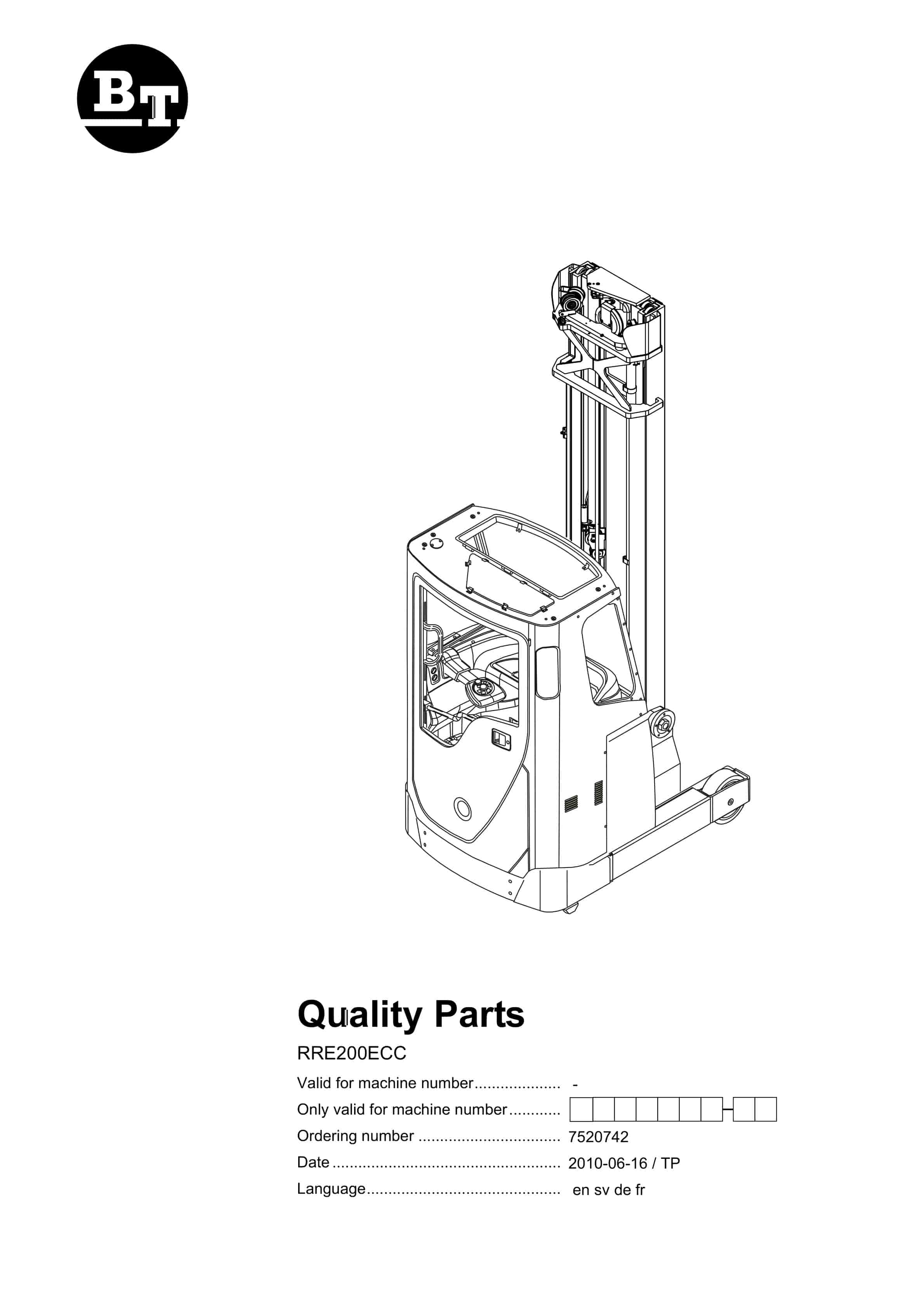 BT RRE200ECC Quality Parts 7520742 1 BT RRE200ECC Quality Parts 7520742