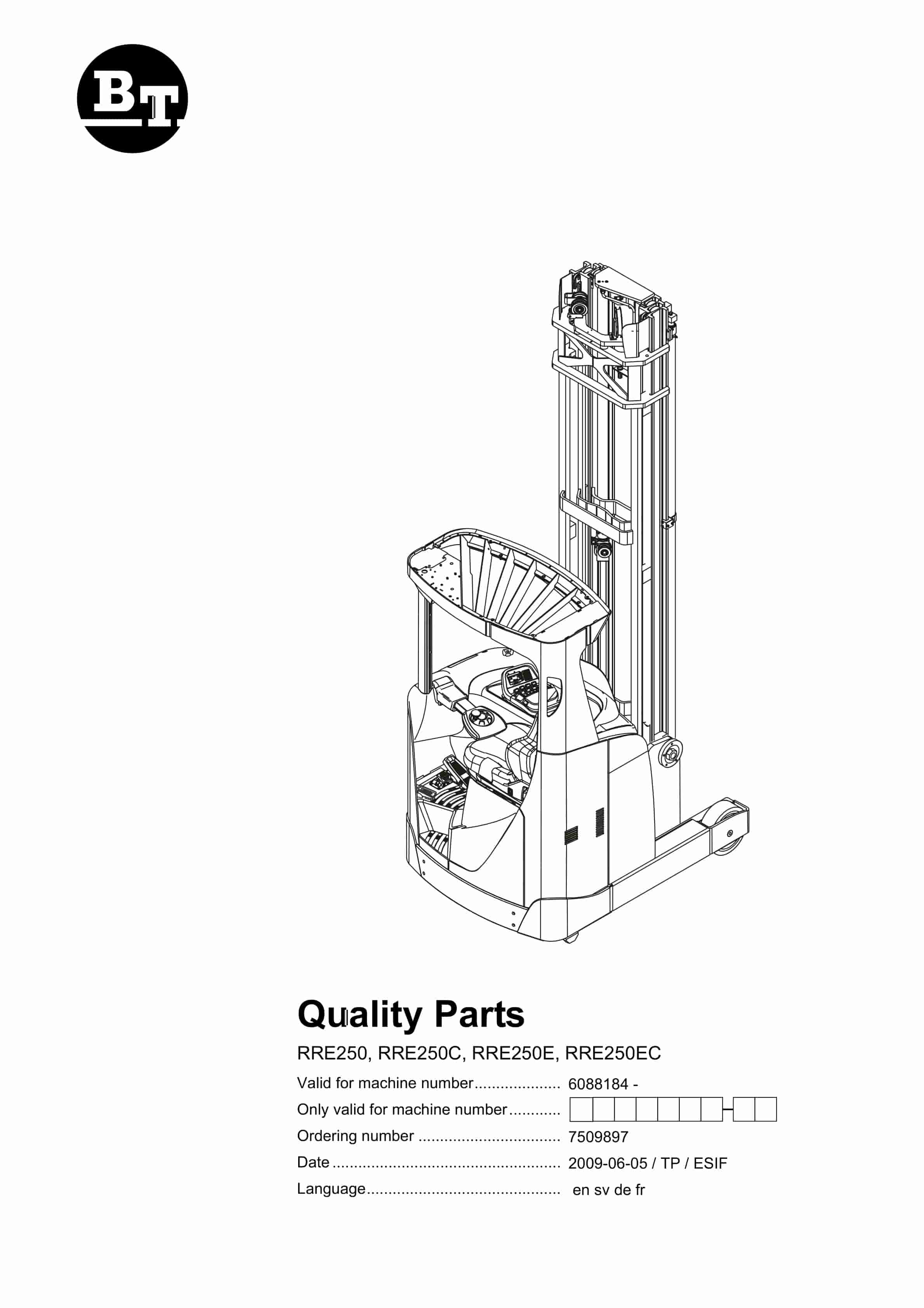 BT RRE250, RRE250C, RRE250E, RRE250EC Quality Parts 7509897
