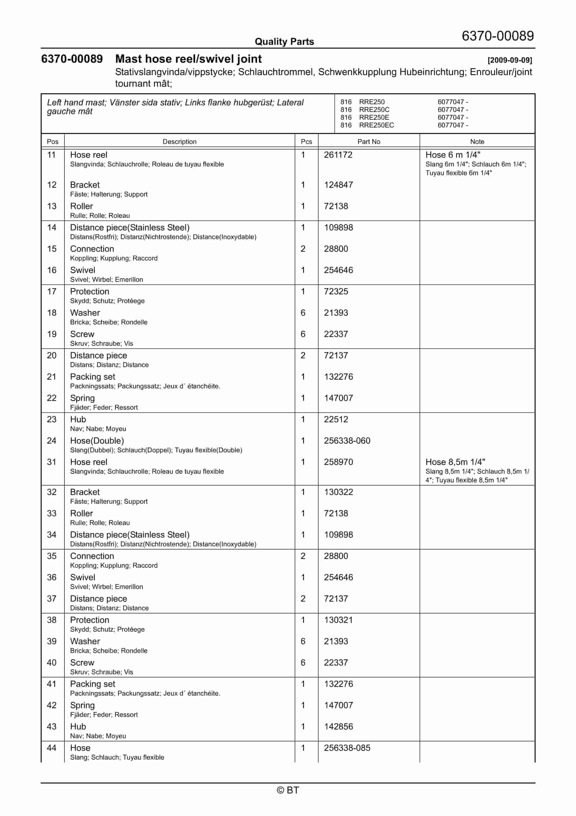 BT RRE250, RRE250C, RRE250E, RRE250EC Quality Parts 7517348 4 BT RRE250, RRE250C, RRE250E, RRE250EC Quality Parts 7517348 - Image 4