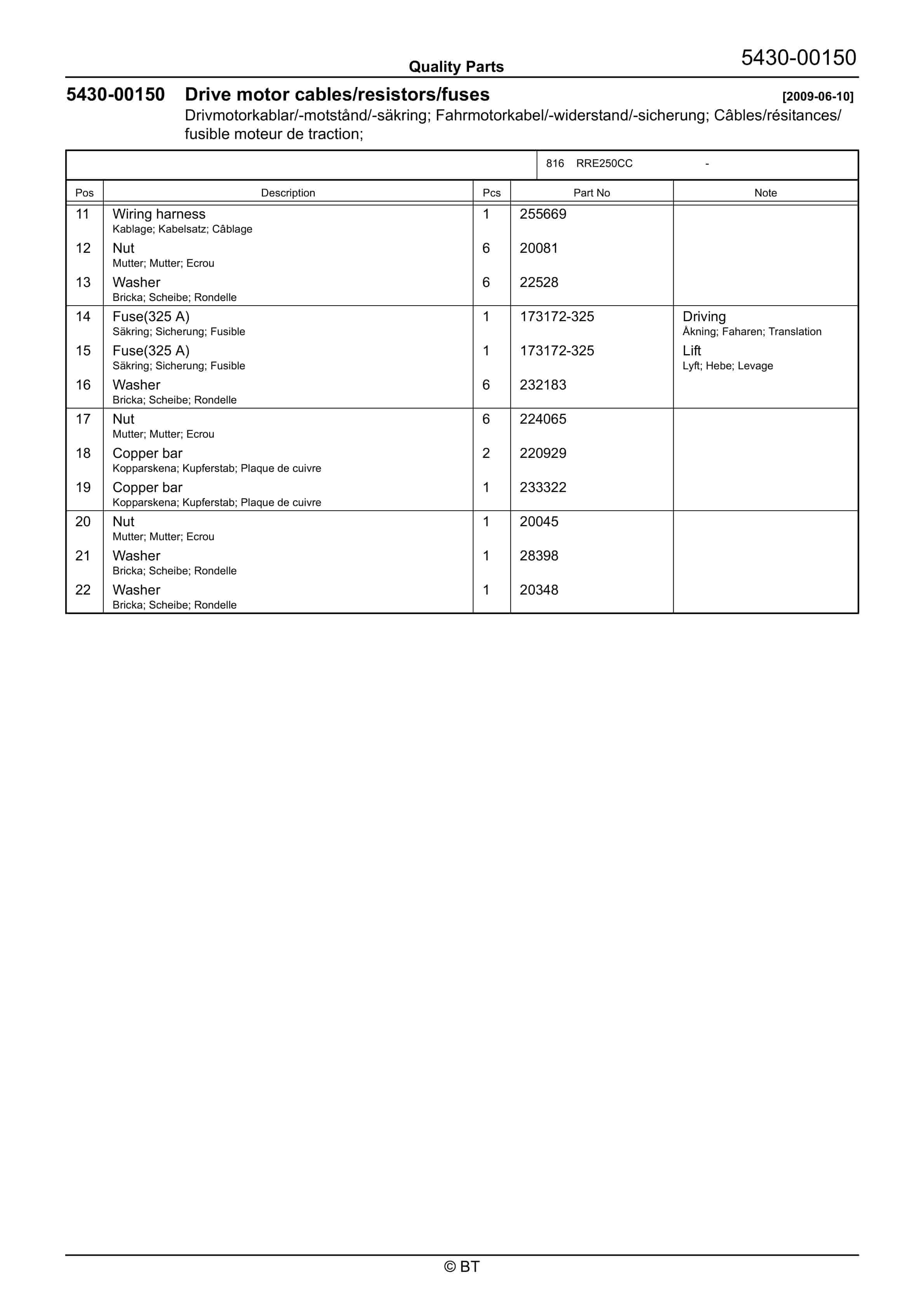 BT RRE250CC Quality Parts 7516389 2 BT RRE250CC Quality Parts 7516389 - Image 2