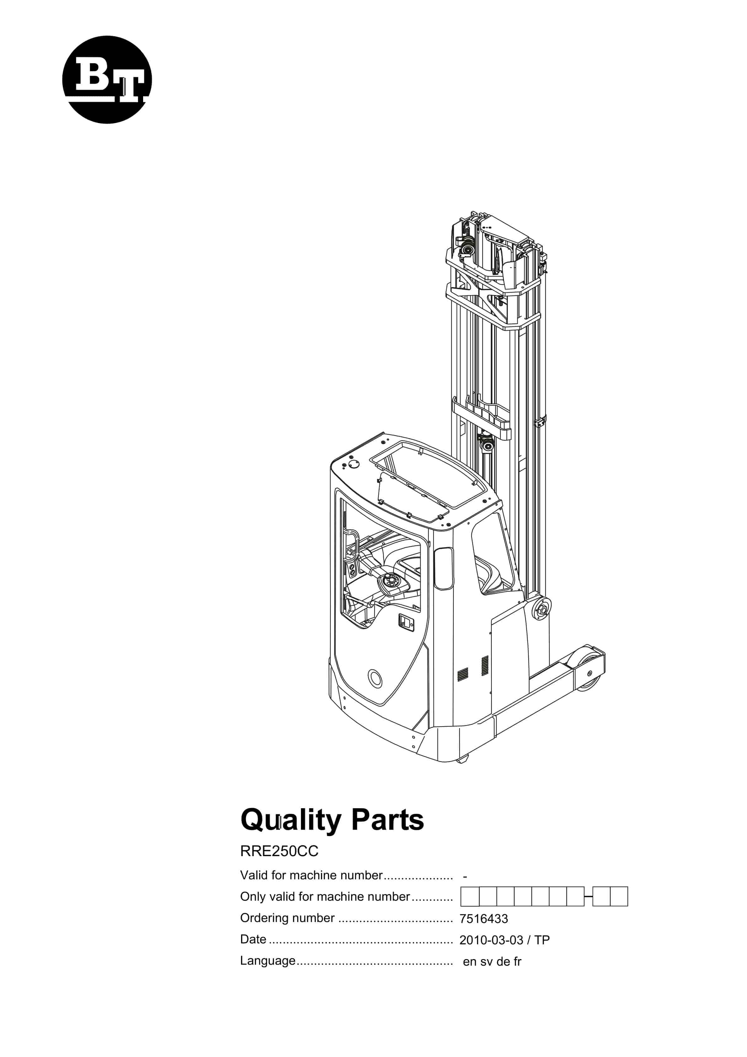 BT RRE250CC Quality Parts 7516433 1 BT RRE250CC Quality Parts 7516433