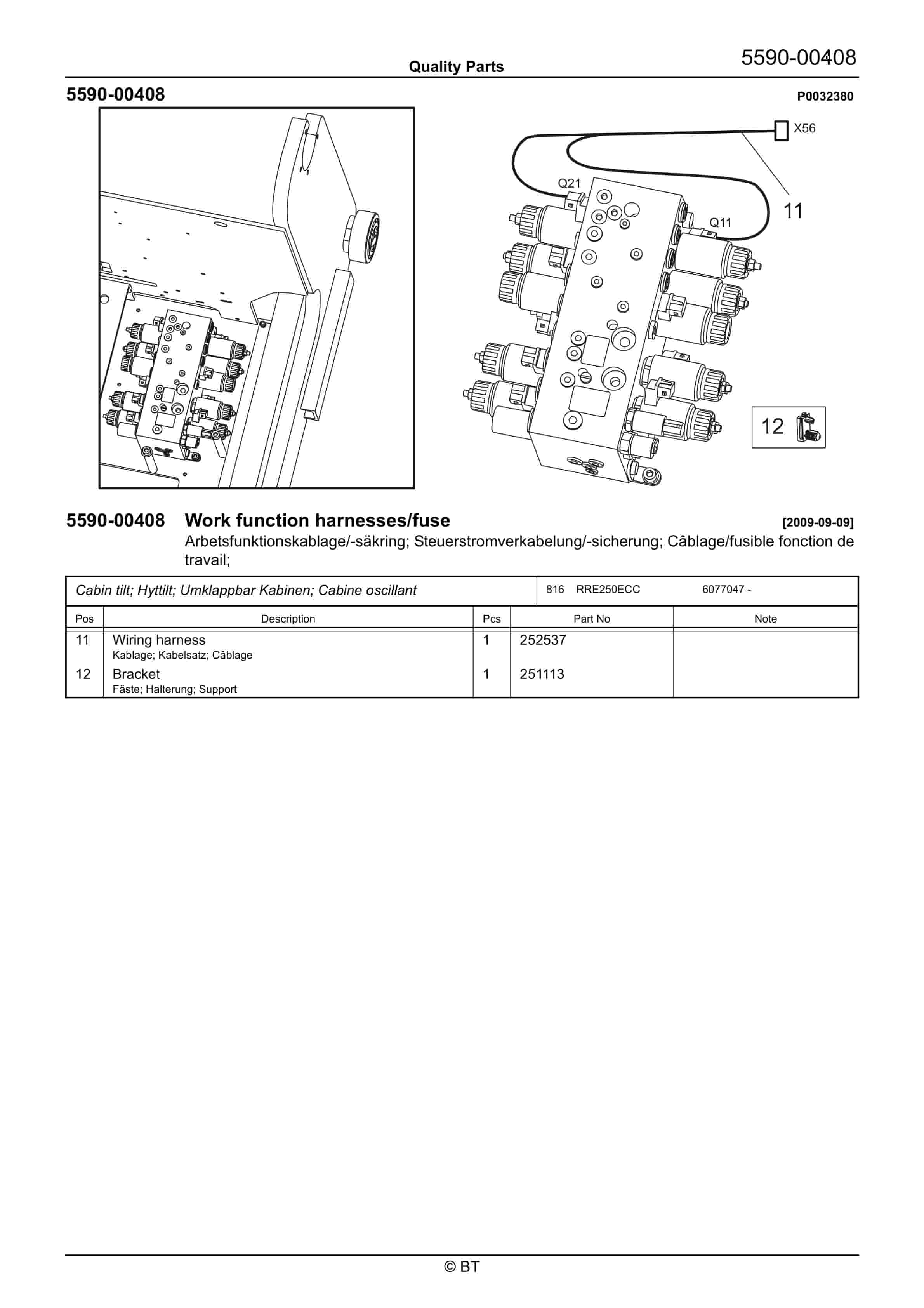 BT RRE250CC, RRE250ECC Quality Parts 7520670 2 BT RRE250CC, RRE250ECC Quality Parts 7520670 - Image 2