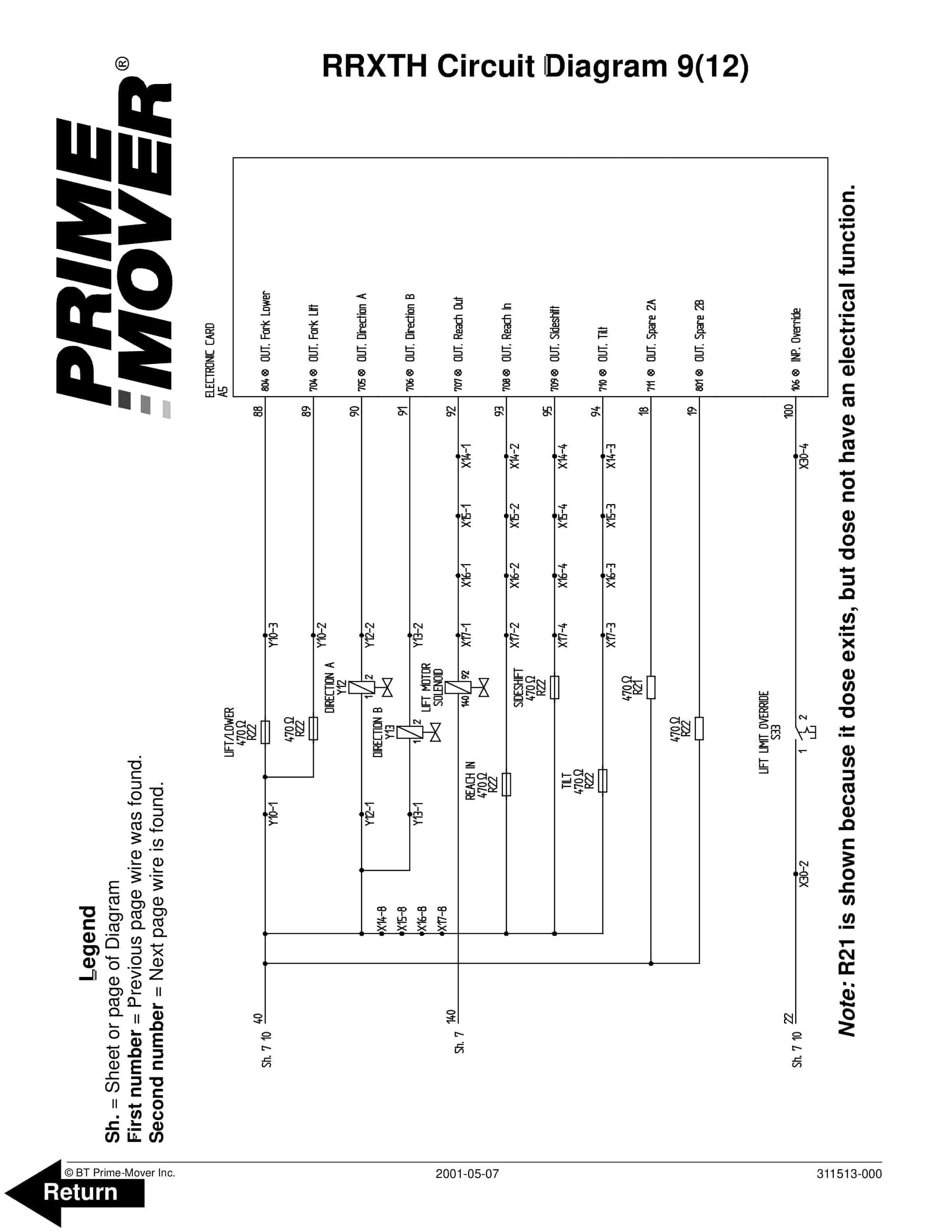 Alternative view of BT RRXTH Circuit Diagram 311513-000