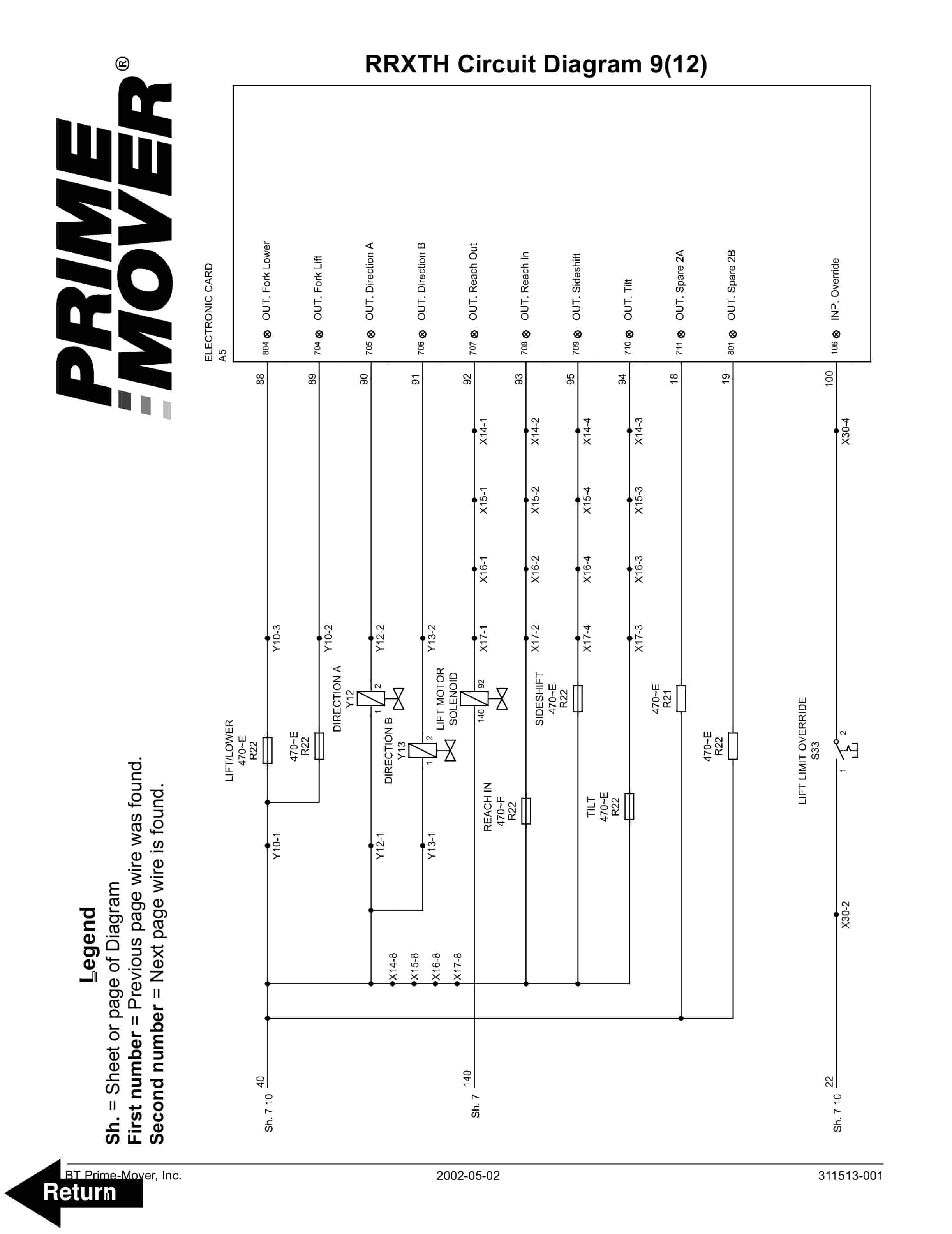 Alternative view of BT RRXTH Circuit Diagram 311513-001