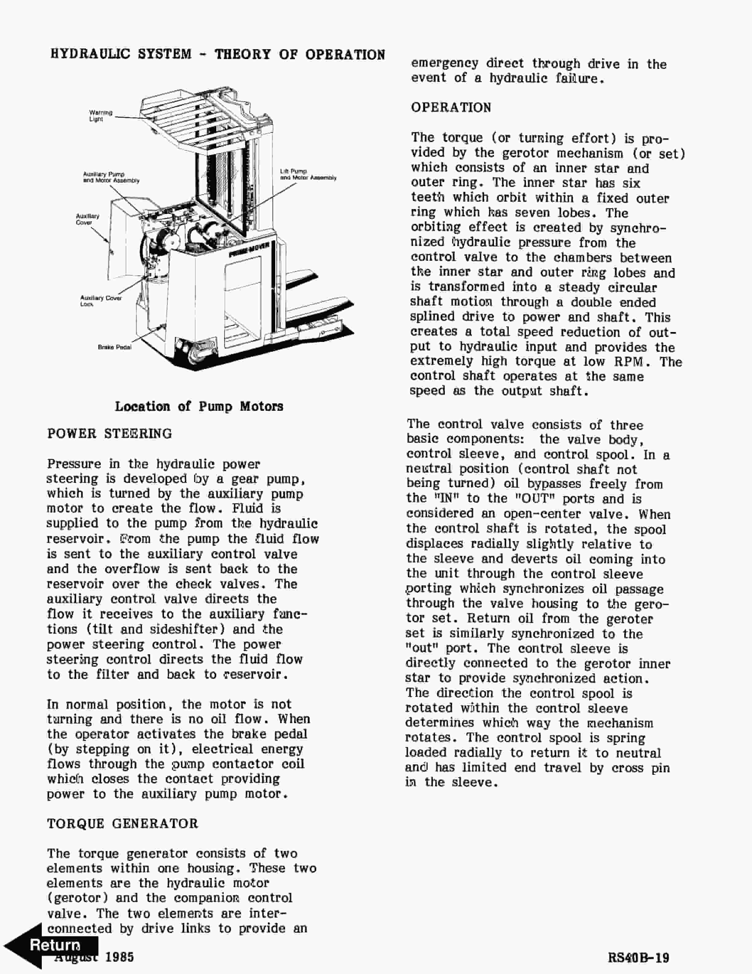 Alternative view of BT RS-40B Straddle Truck Operator Manual 301082-000