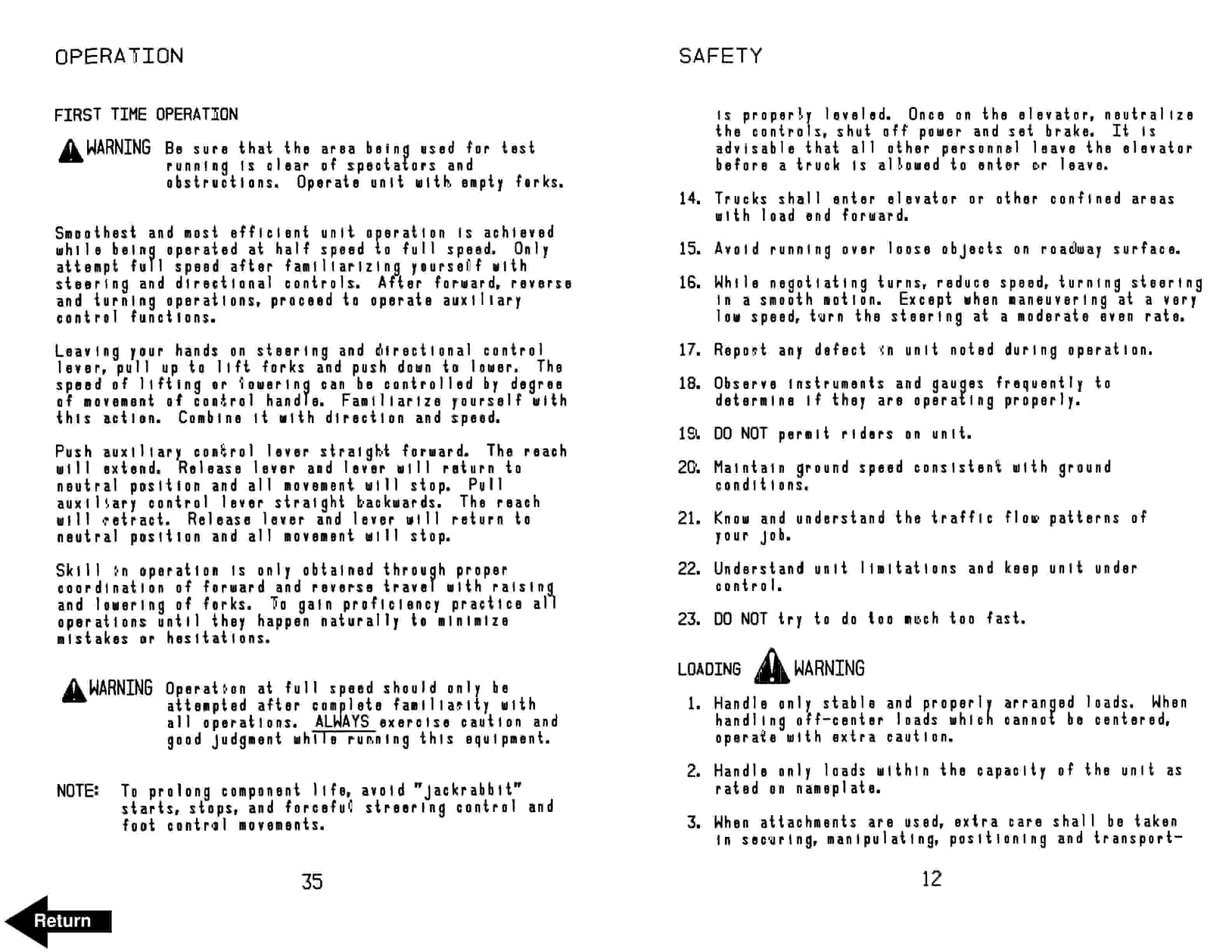 Alternative view of BT RS-40B Straddle Truck Operator Manual 301082-001