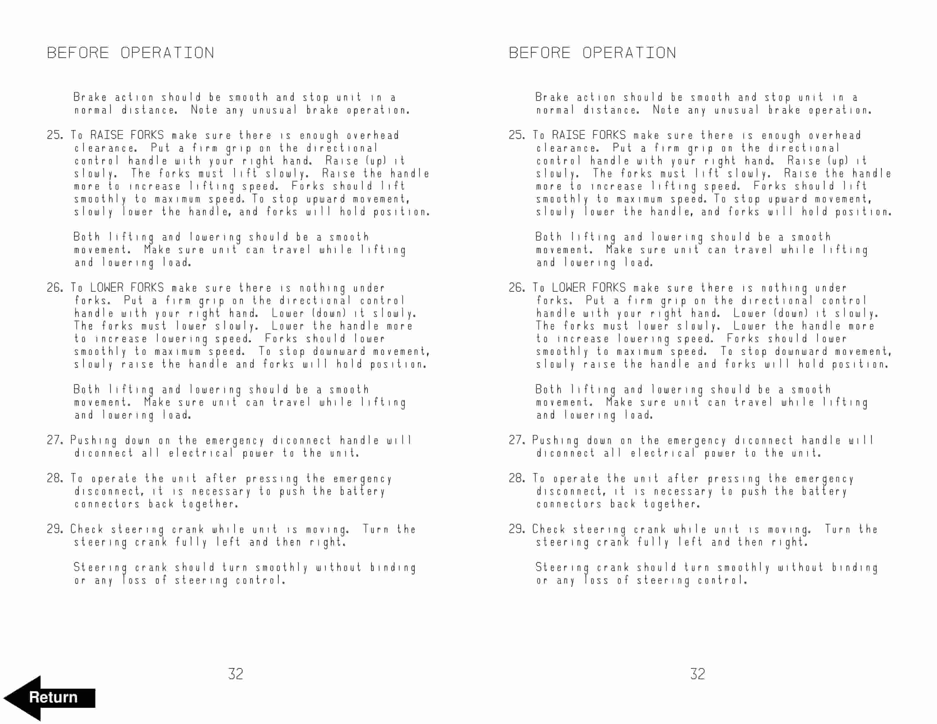 BT RS-50B Electric Straddle Truck Operator Manual 301041-001 3 BT RS-50B Electric Straddle Truck Operator Manual 301041-001 - Image 3
