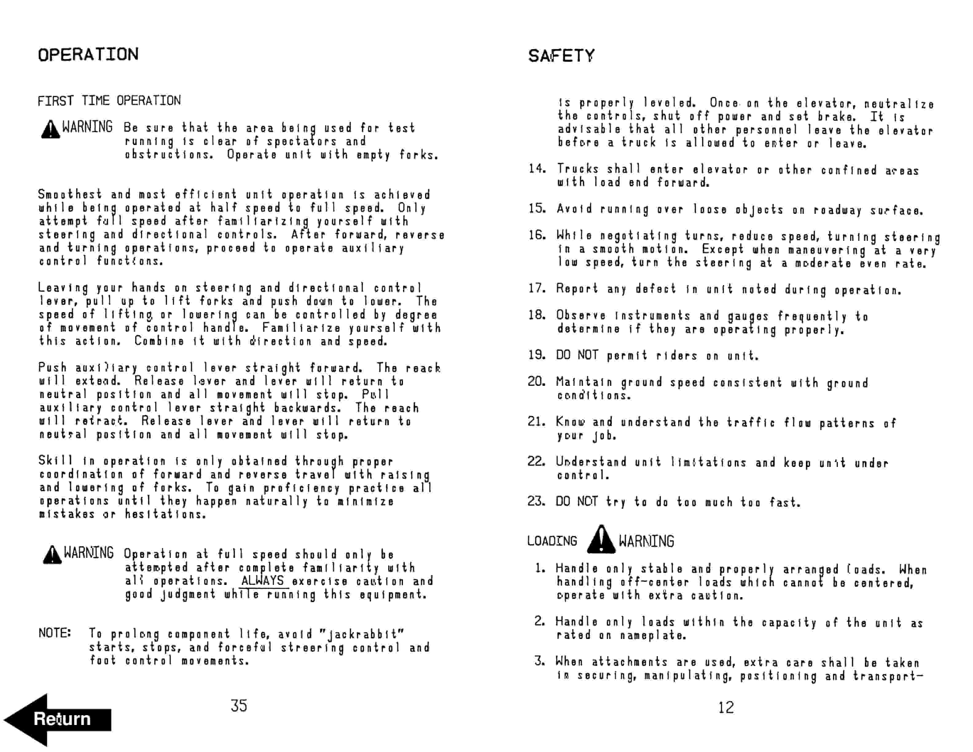 Alternative view of BT RS-50B Straddle Truck Operator Manual 301041-000