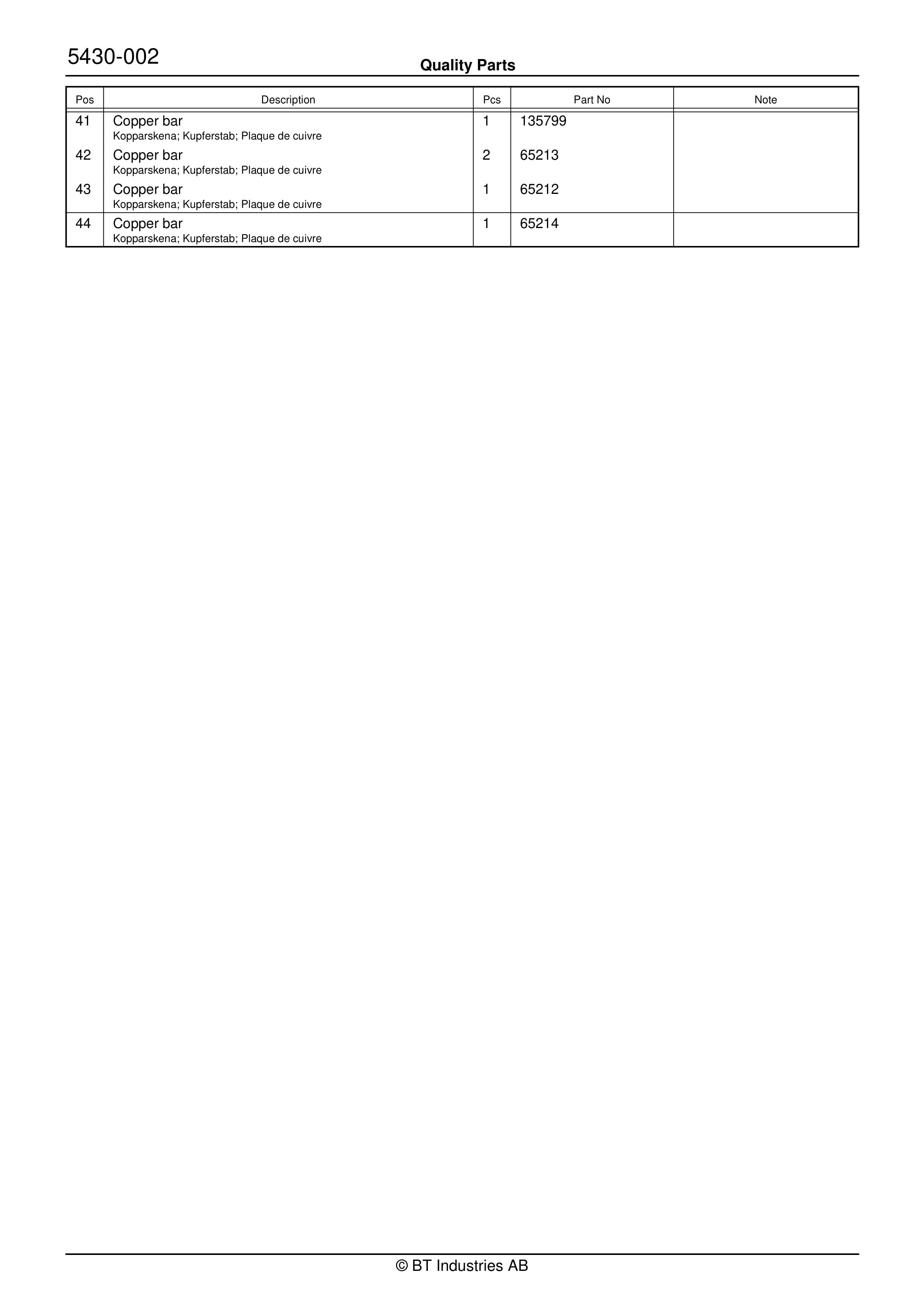 BT RSL 2000 SE Quality Parts 139329 5 BT RSL 2000 SE Quality Parts 139329 - Image 5