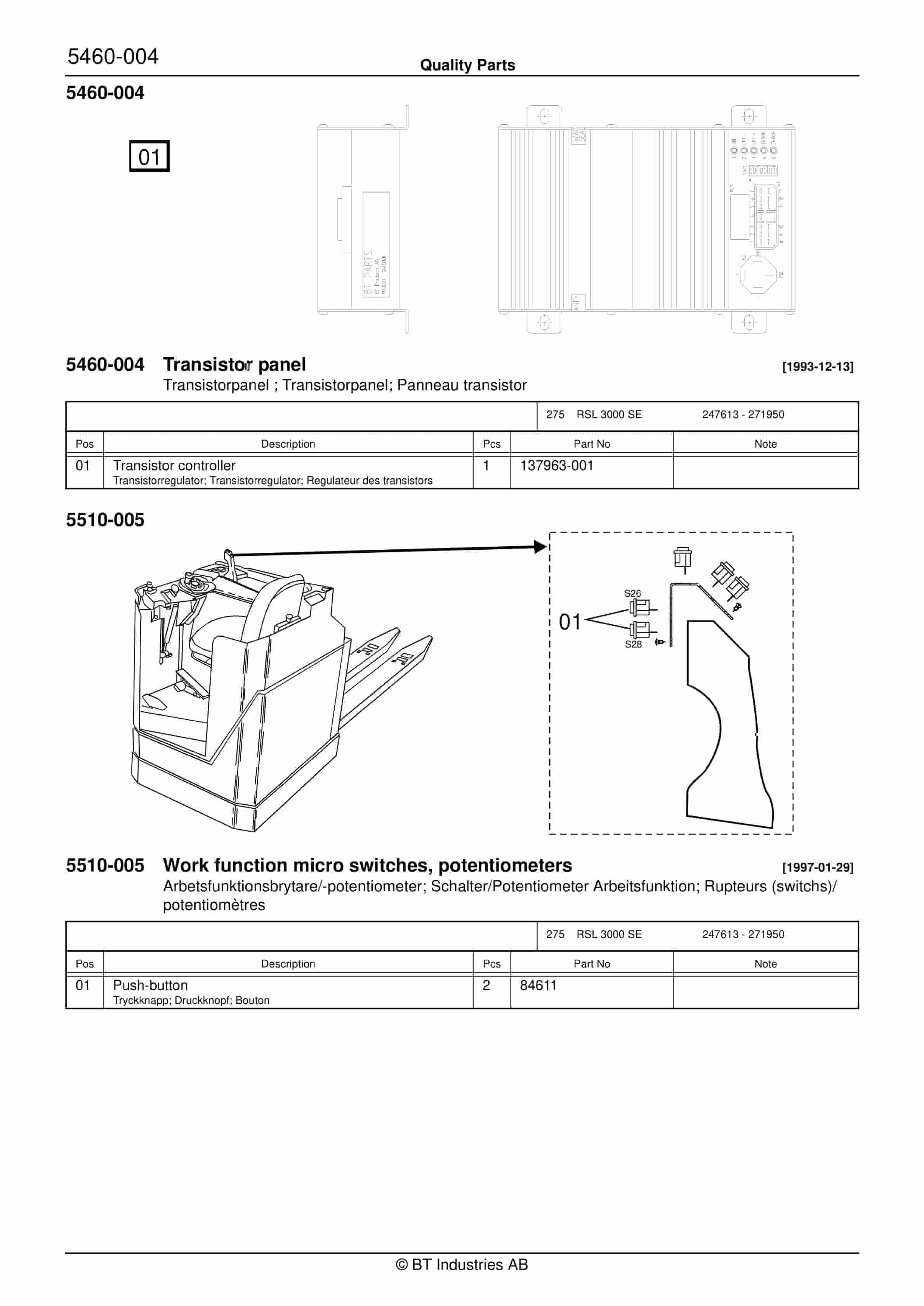 BT RSL 3000 SE Quality Parts 84751 5 BT RSL 3000 SE Quality Parts 84751 - Image 5