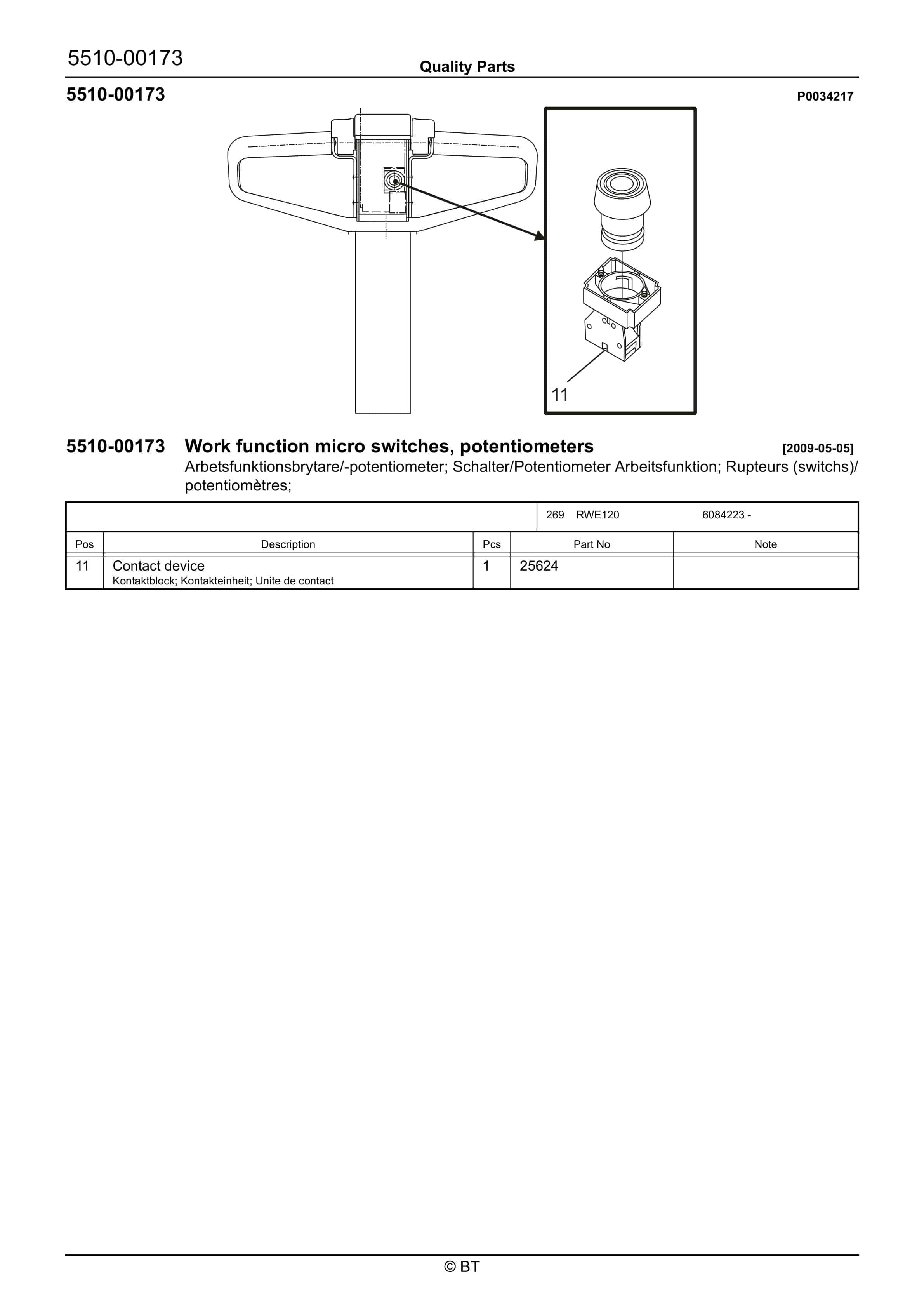 BT RWE120 Quality Parts 7508421 2 BT RWE120 Quality Parts 7508421 - Image 2
