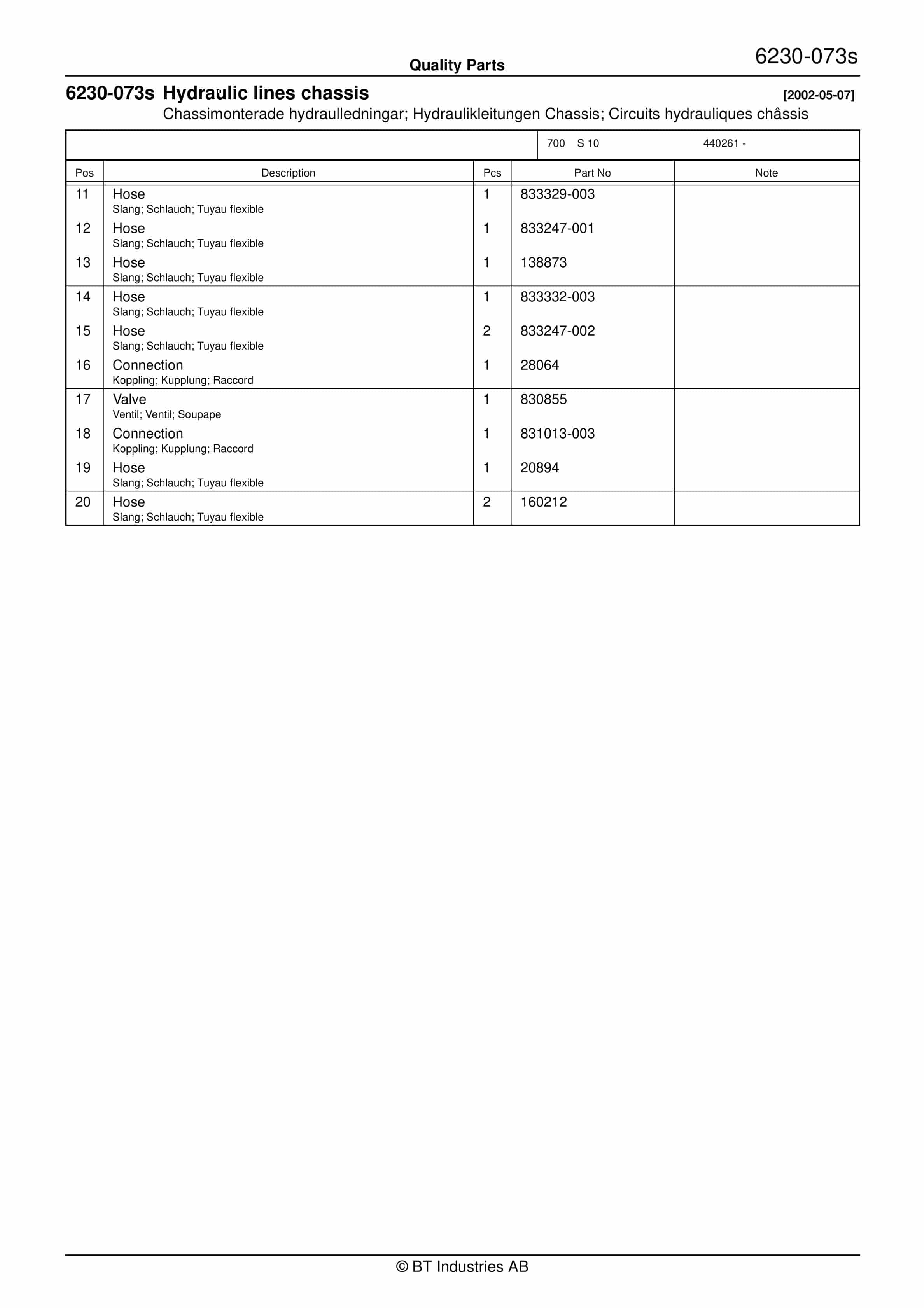 BT S 10 - C020211-6 Quality Parts 846984 4 BT S 10 - C020211-6 Quality Parts 846984 - Image 4