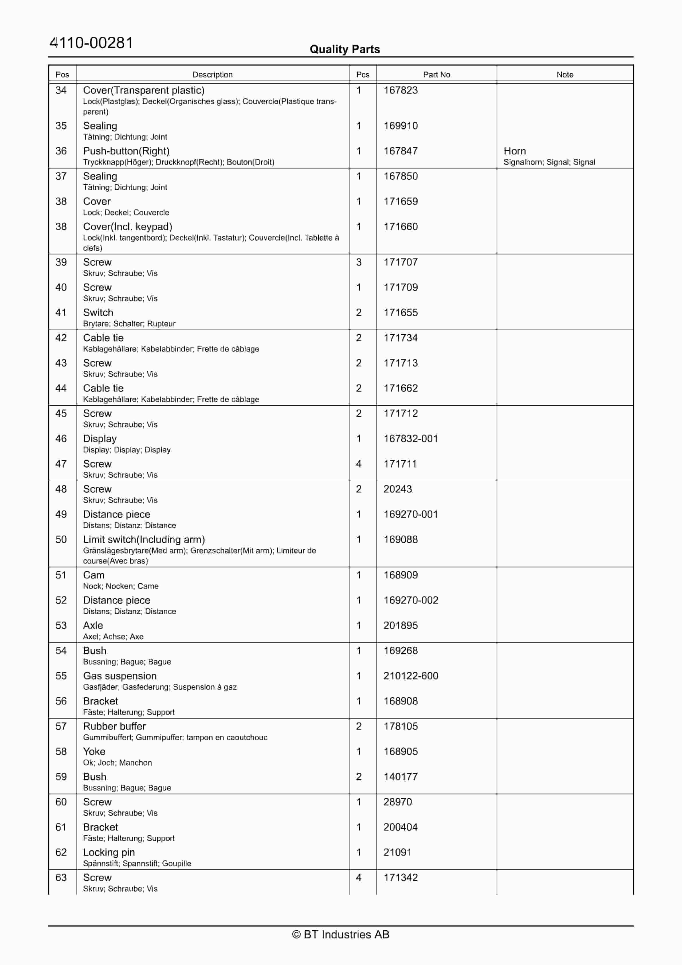 BT S 10 - C020226-4 Quality Parts 844457 2 BT S 10 - C020226-4 Quality Parts 844457 - Image 2