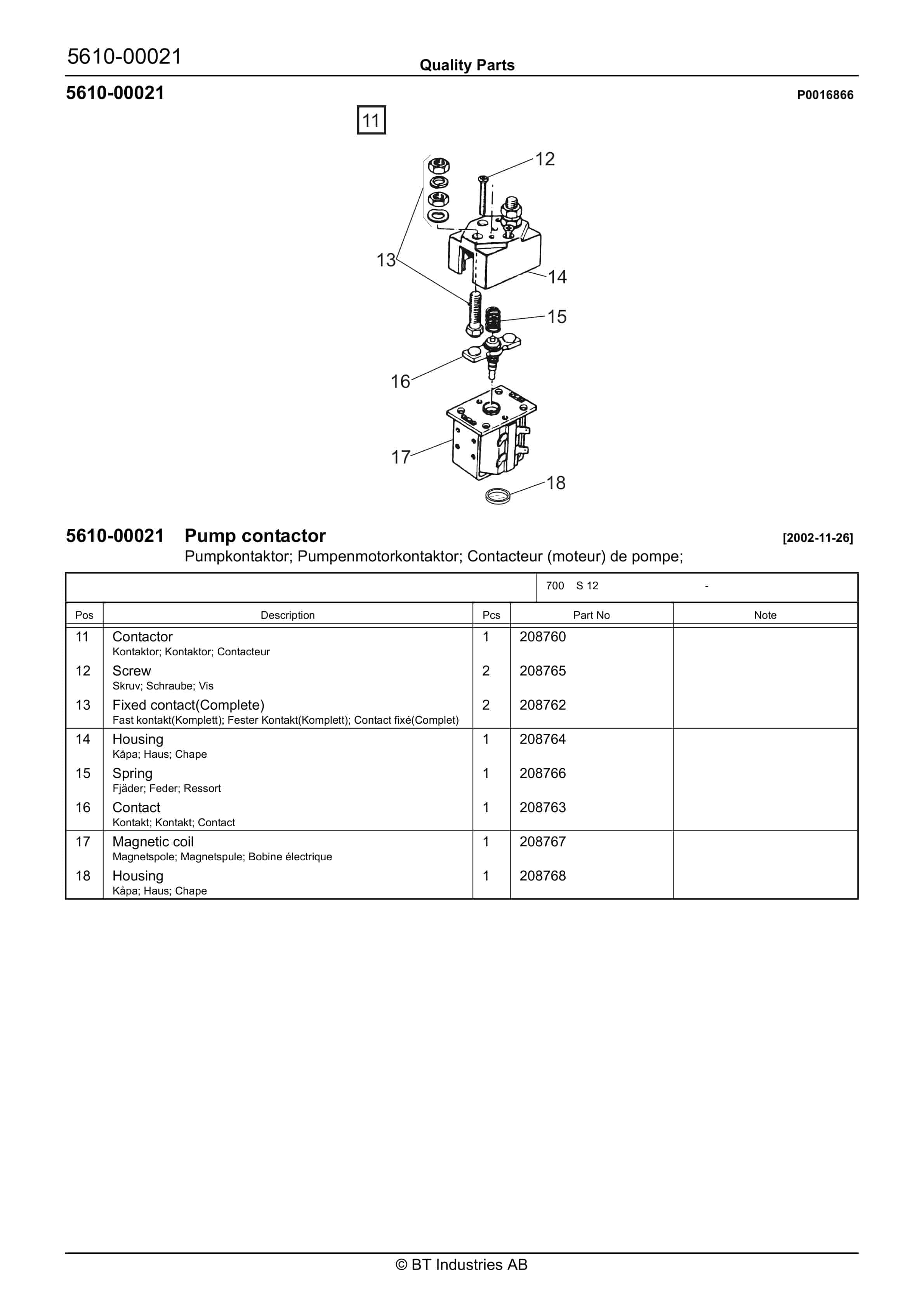 BT S 12 - C020725-5 Quality Parts 847750 3 BT S 12 - C020725-5 Quality Parts 847750 - Image 3