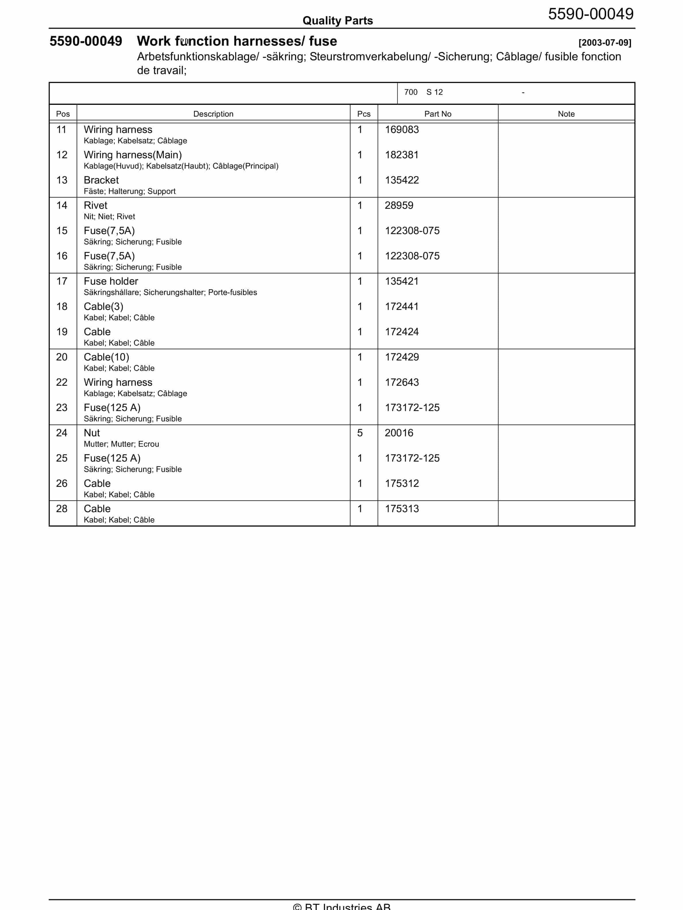 BT S 12 - C030604-6 Quality Parts 847922 3 BT S 12 - C030604-6 Quality Parts 847922 - Image 3