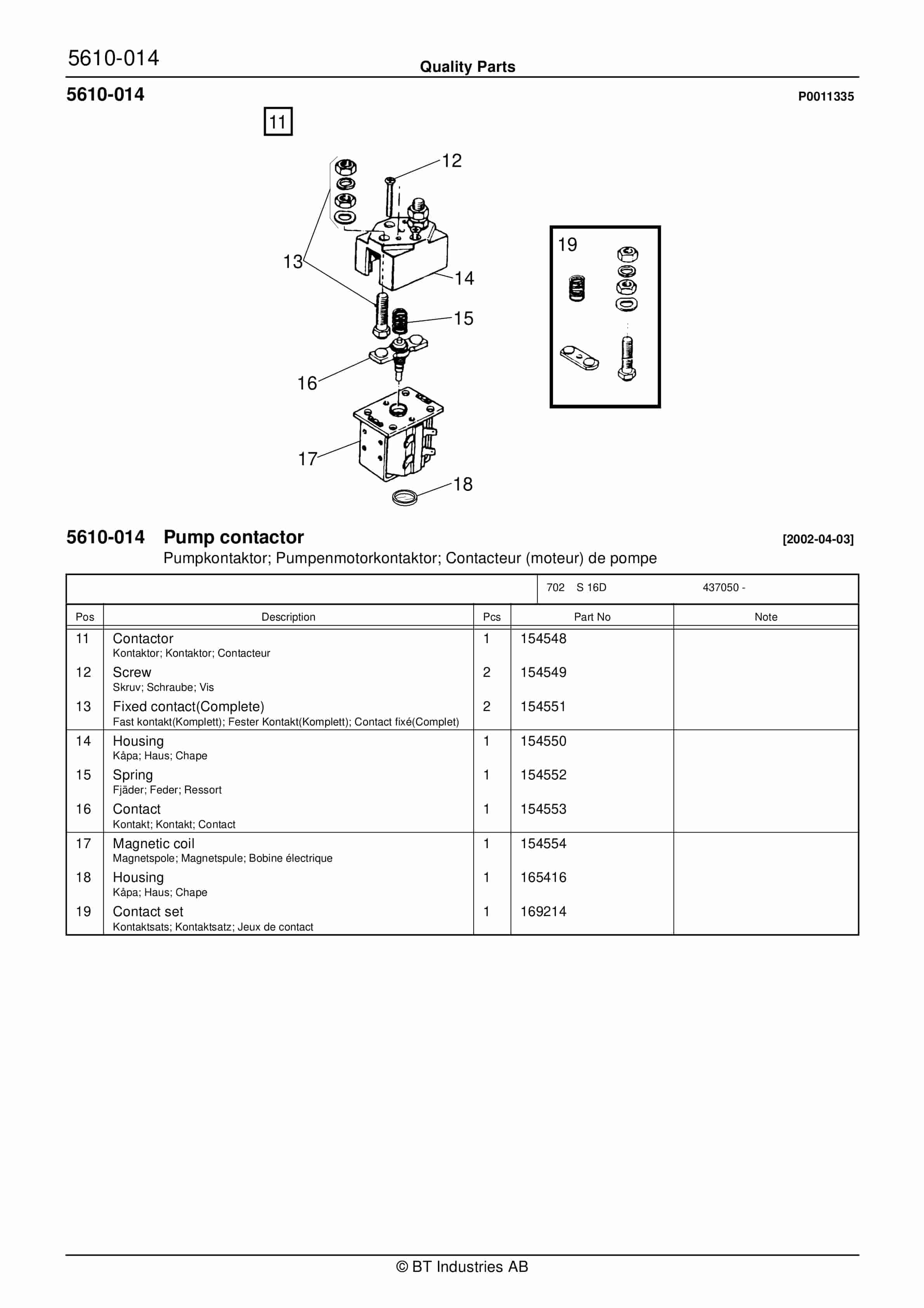 BT S 16D Quality Parts 202994 4 BT S 16D Quality Parts 202994 - Image 4