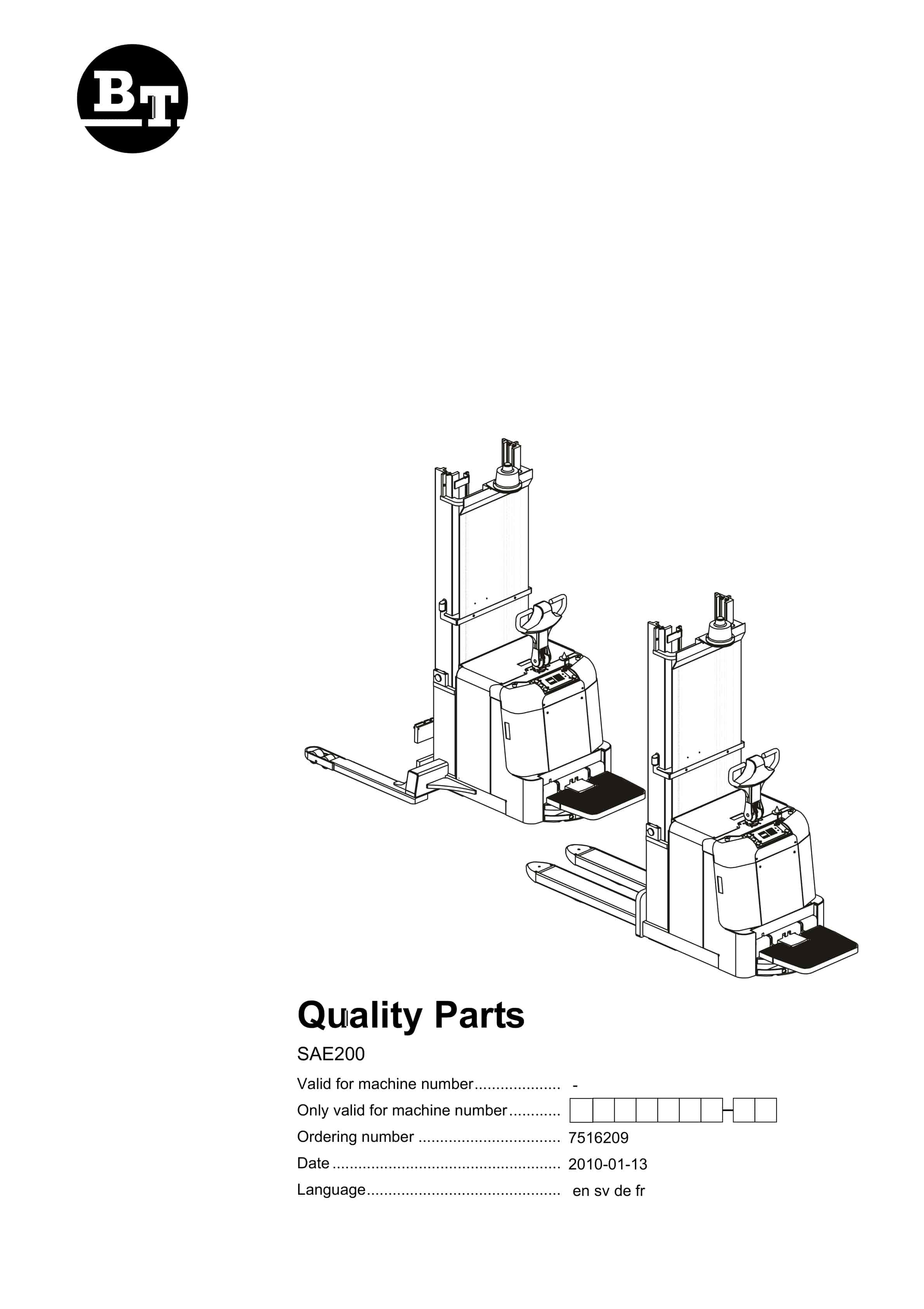 BT SAE200 Quality Parts 7516209 1 BT SAE200 Quality Parts 7516209