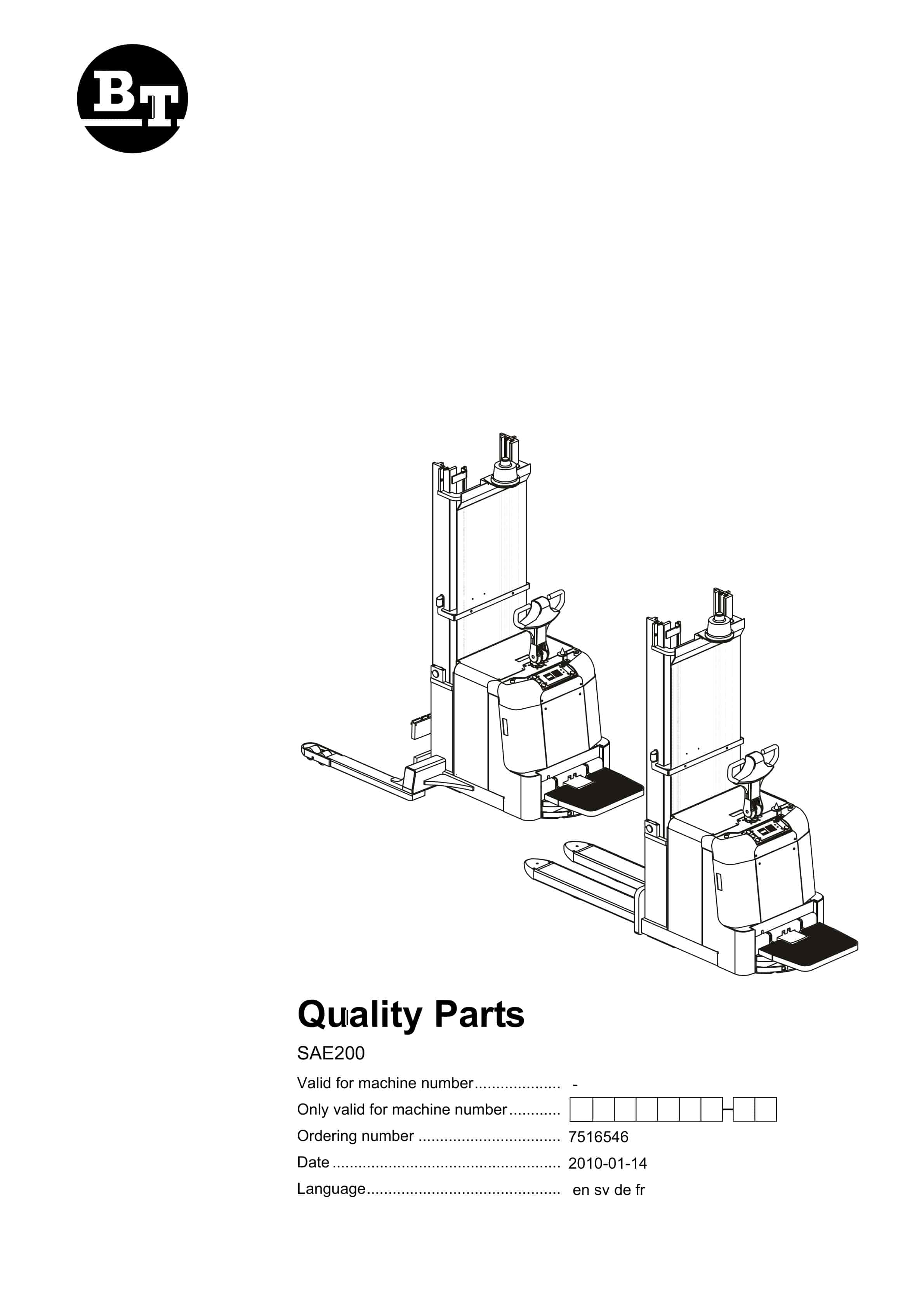 BT SAE200 Quality Parts 7516546 1 BT SAE200 Quality Parts 7516546
