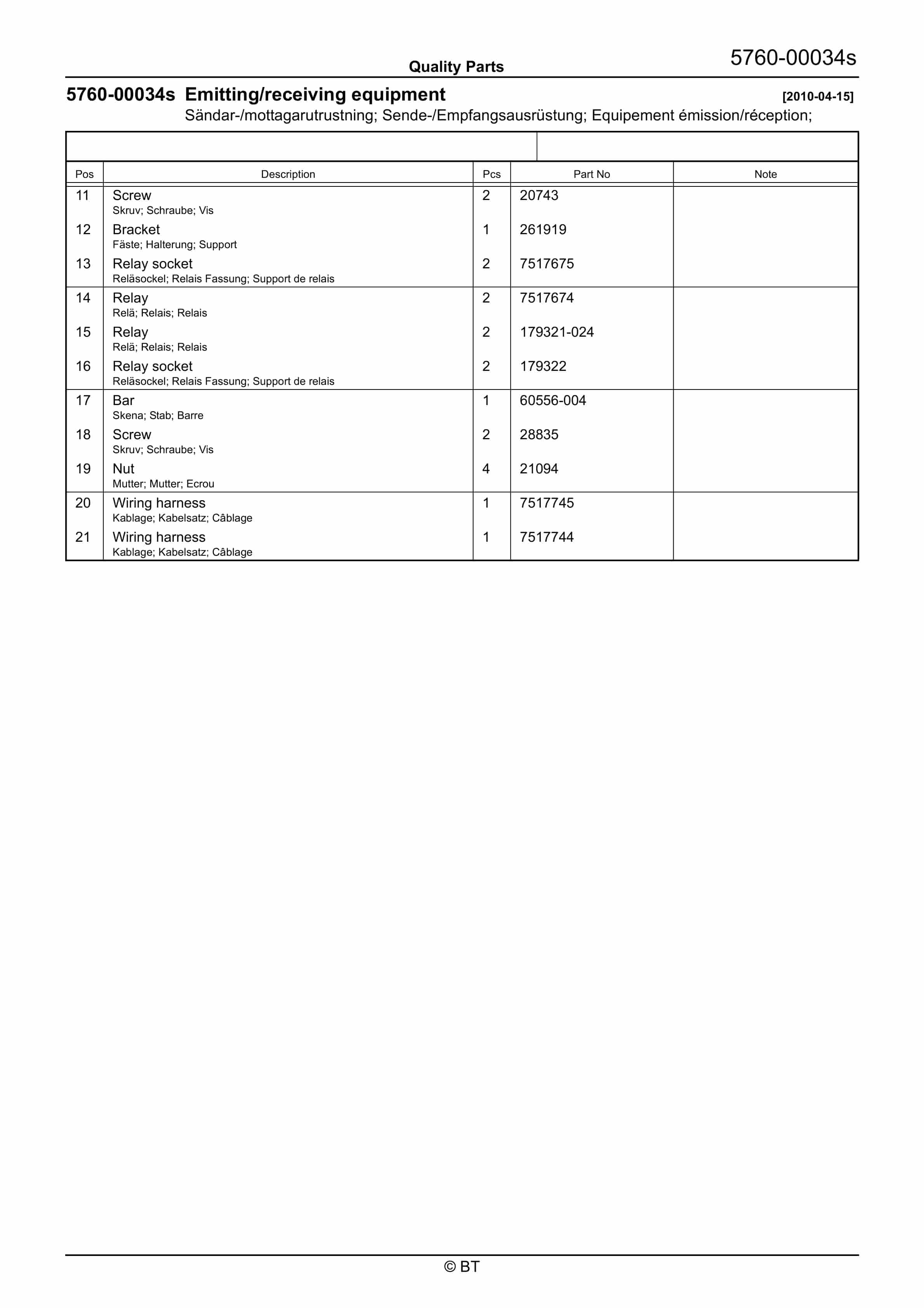 BT SAE200 Quality Parts 7518693 3 BT SAE200 Quality Parts 7518693 - Image 3