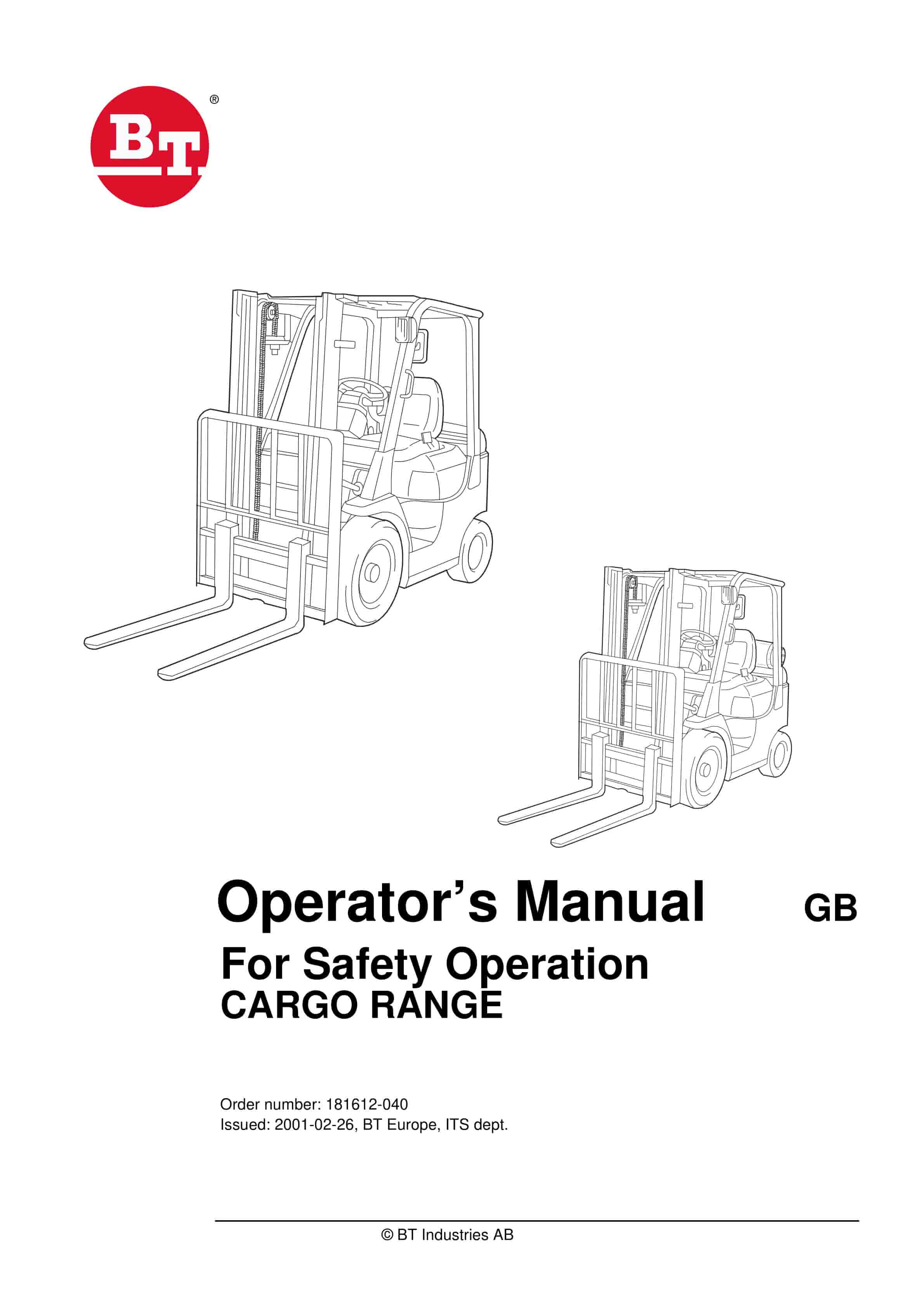 BT Safety Operation Cargo Range Operator Manual 181612-040