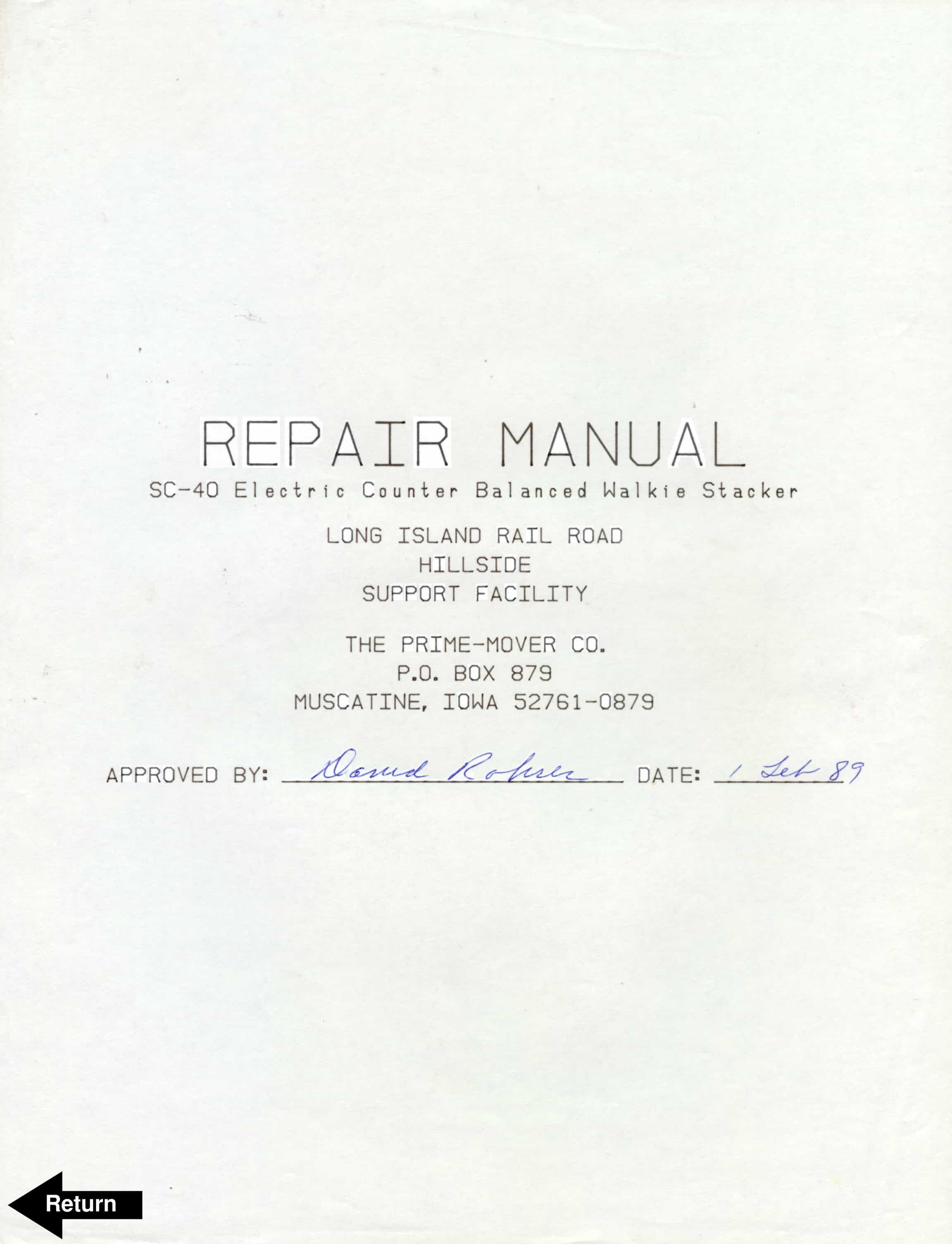 BT SC Electric Counter Balanced Walkie Stacker Parts Manual 300322-001 1 BT SC Electric Counter Balanced Walkie Stacker Parts Manual 300322-001