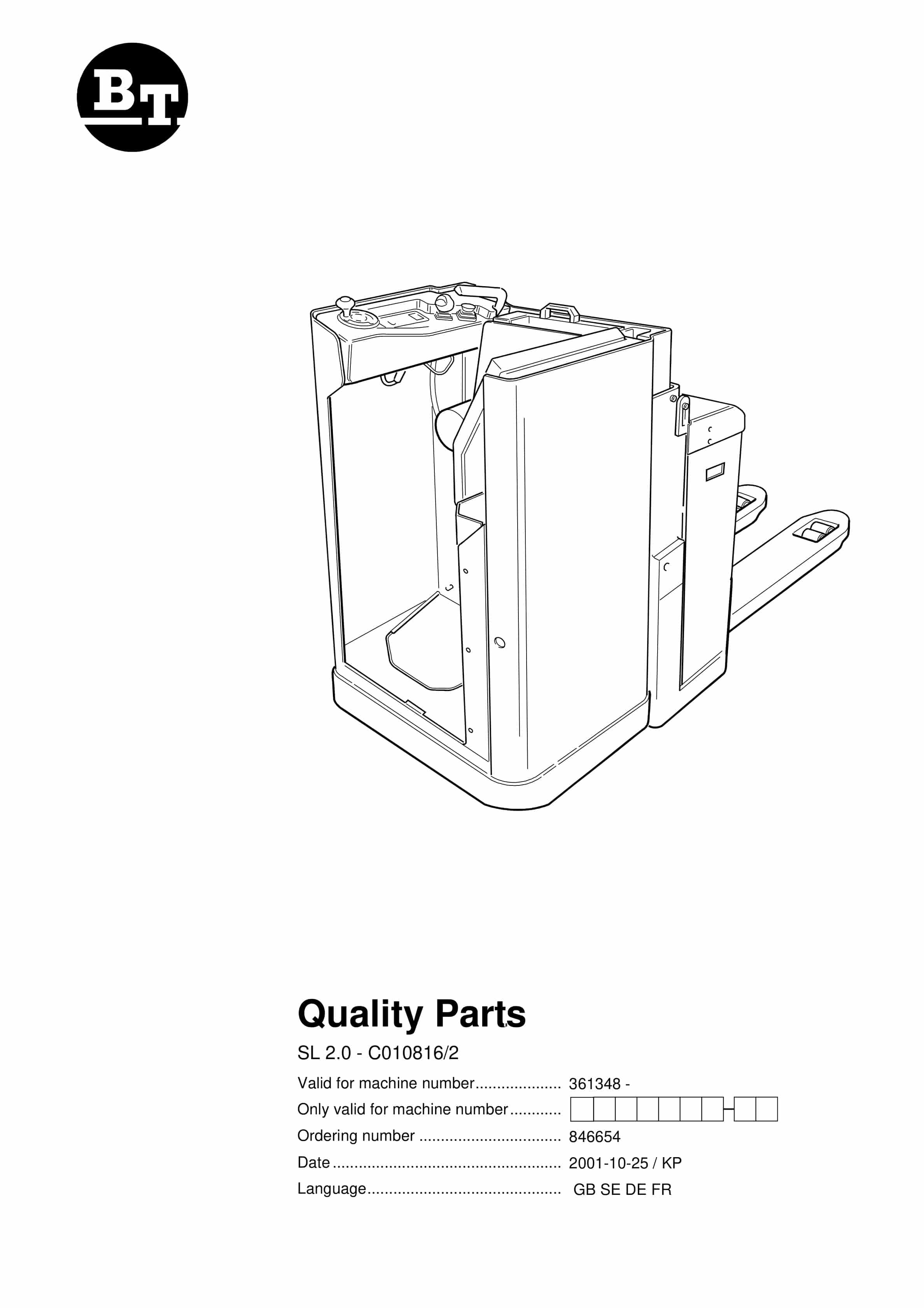 BT SL 2.0 - C010816-2 Quality Parts 846654 1 BT SL 2.0 - C010816-2 Quality Parts 846654