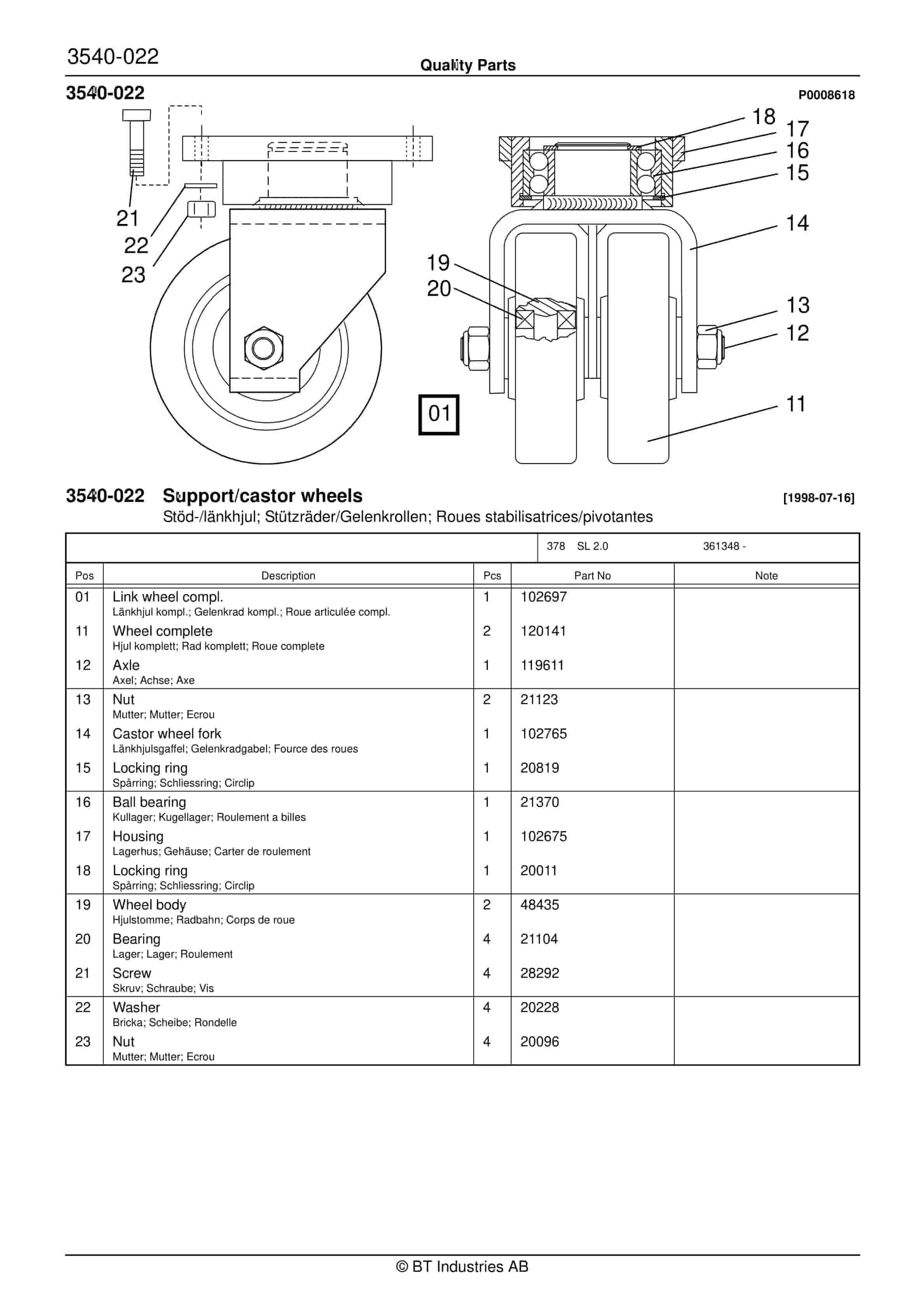 BT SL 2.0 - C010816-2 Quality Parts 846654 2 BT SL 2.0 - C010816-2 Quality Parts 846654 - Image 2