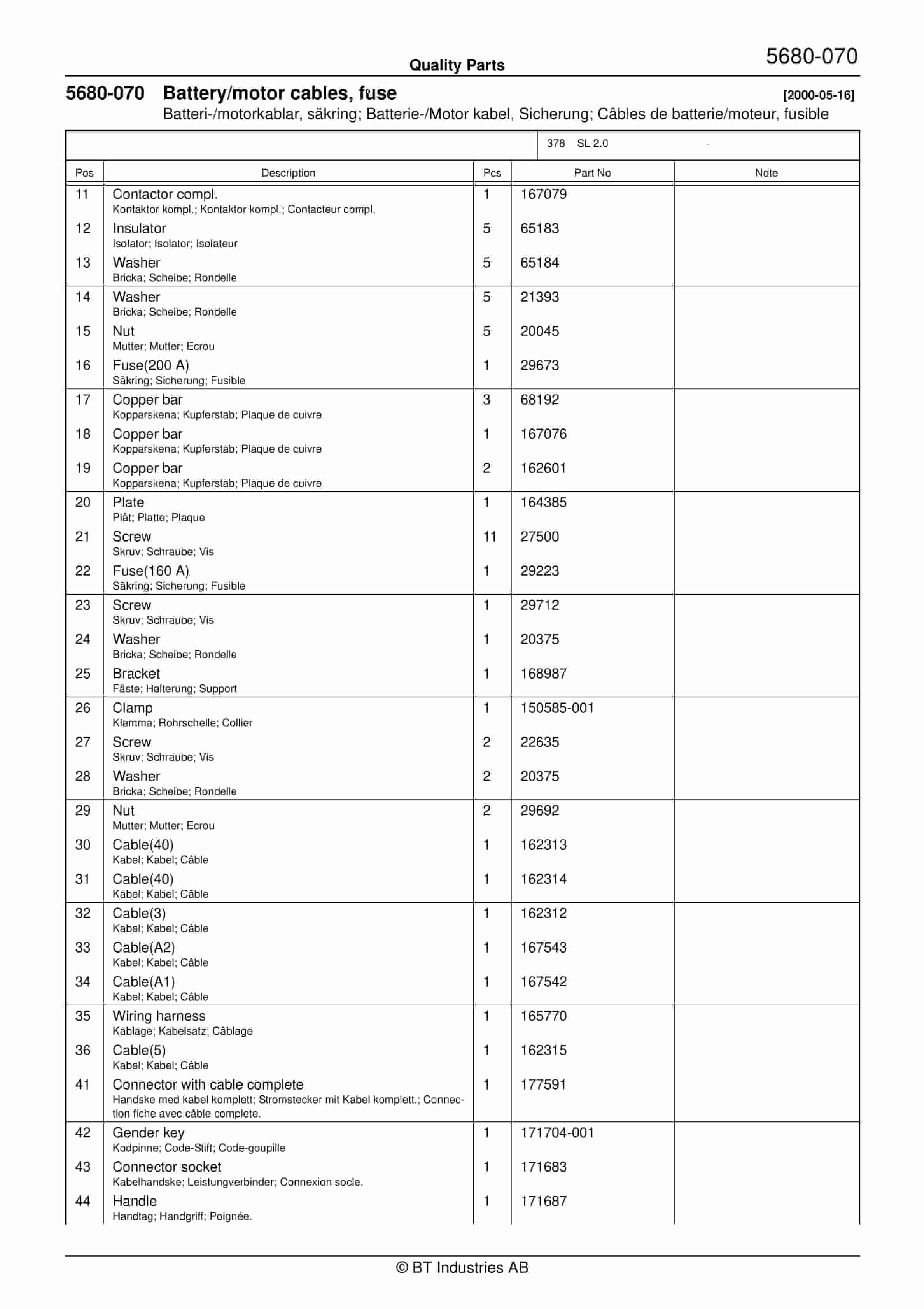 BT SL 2.0 - C020314-1 Quality Parts 847011 5 BT SL 2.0 - C020314-1 Quality Parts 847011 - Image 5