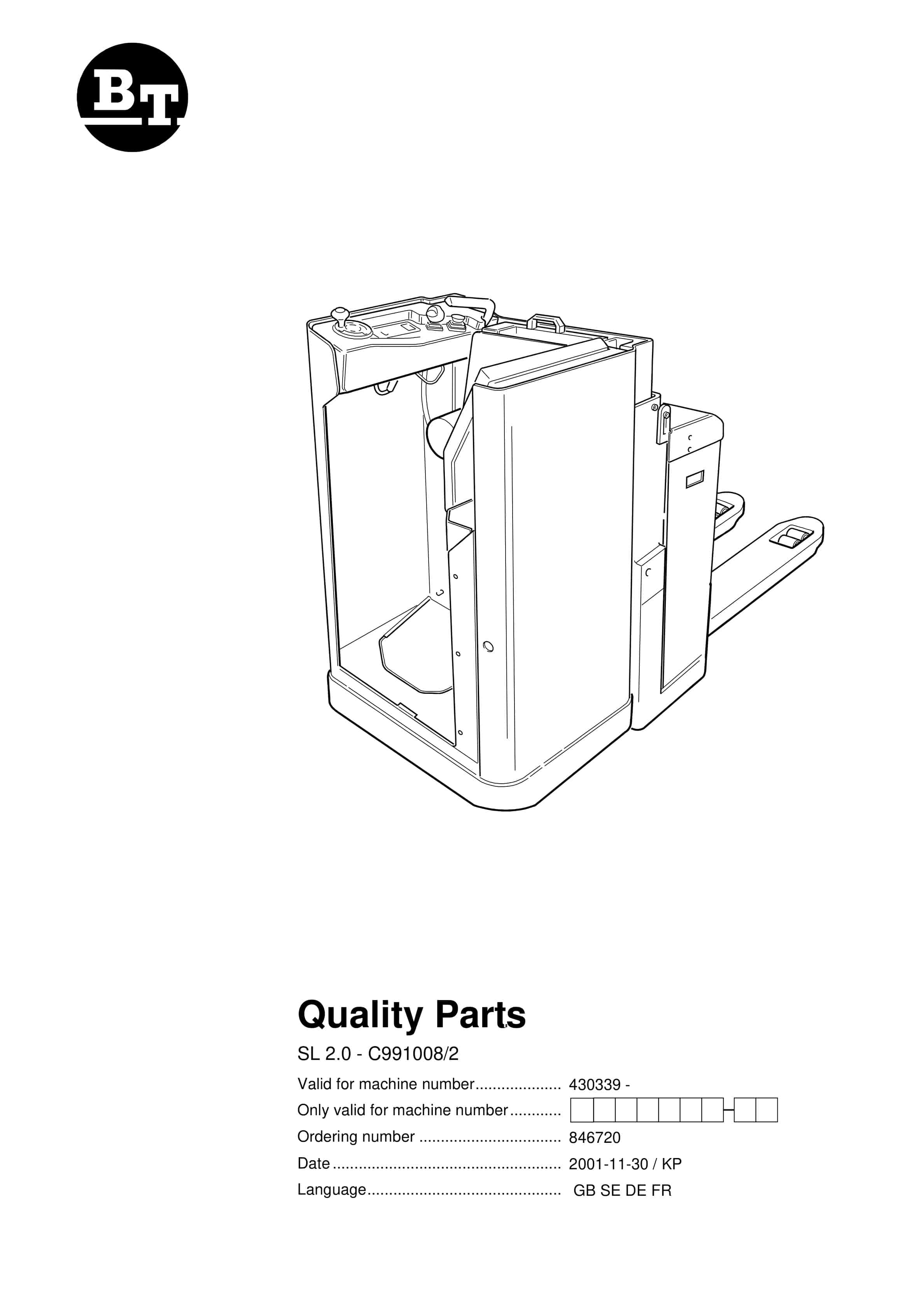 BT SL 2.0 - C991008-2 Quality Parts 846720 1 BT SL 2.0 - C991008-2 Quality Parts 846720