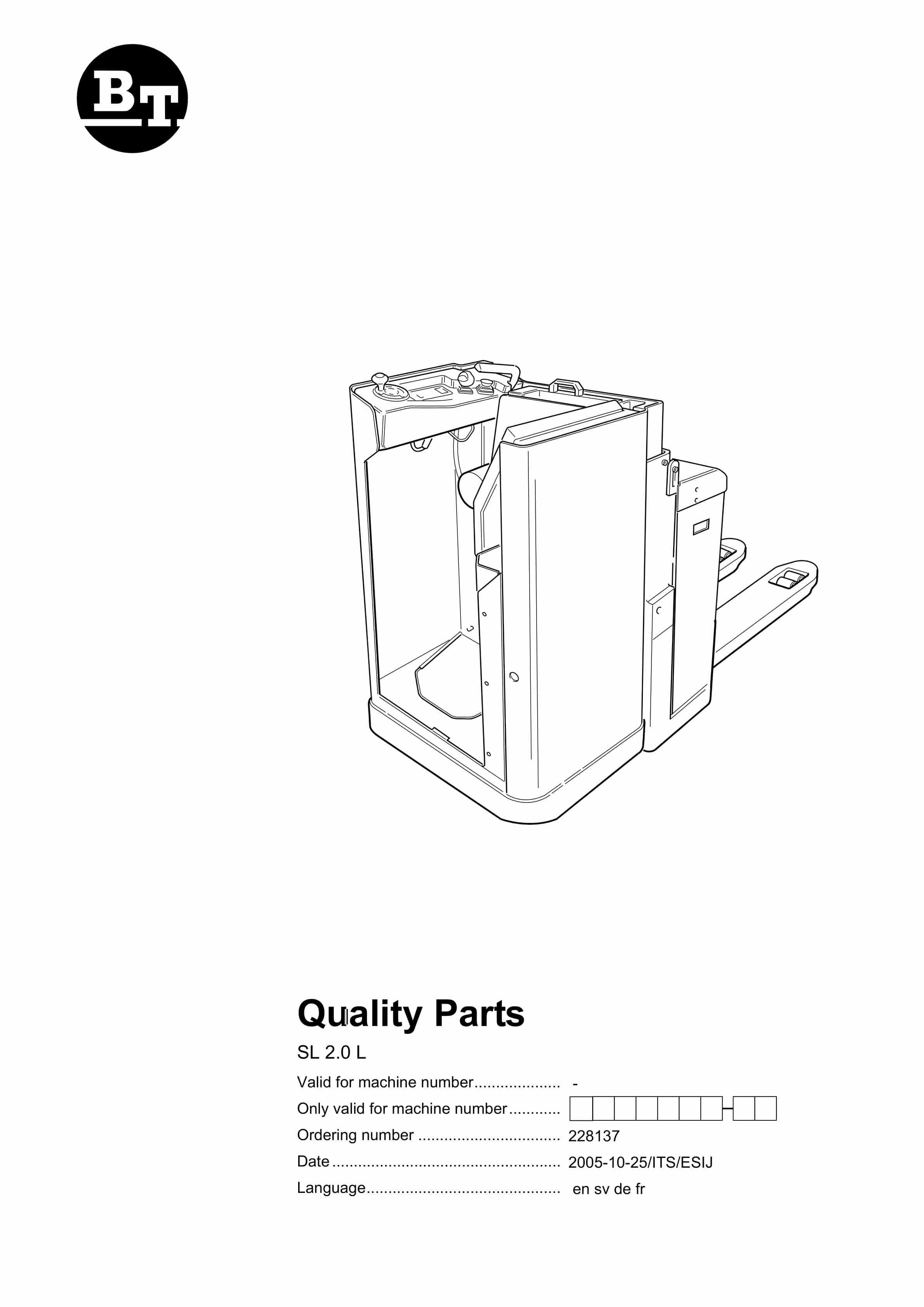BT SL 2.0L Quality Parts 228137 1 BT SL 2.0L Quality Parts 228137