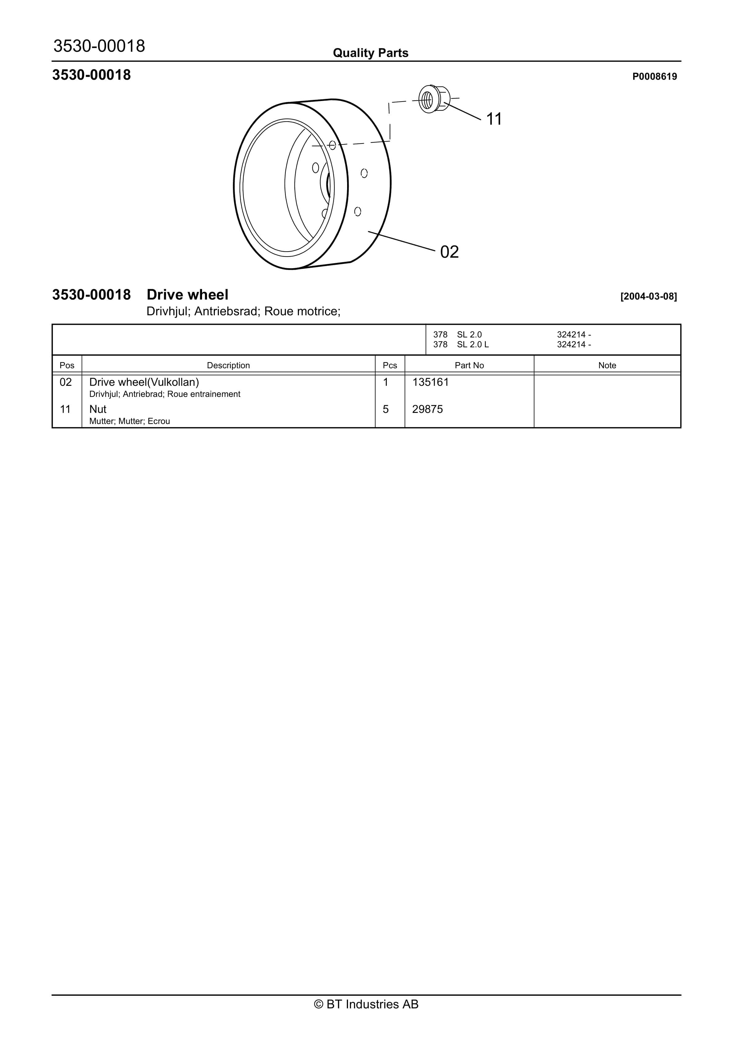 BT SL 2.0L Quality Parts 228137 2 BT SL 2.0L Quality Parts 228137 - Image 2