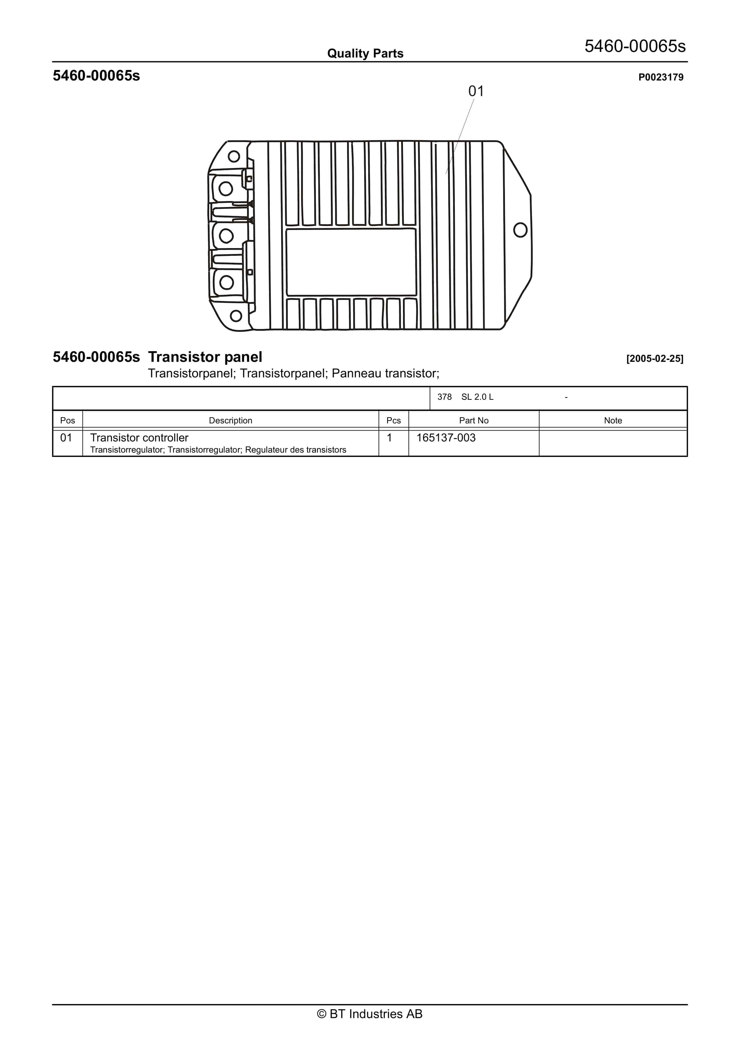 BT SL 2.0L Quality Parts 228137 4 BT SL 2.0L Quality Parts 228137 - Image 4