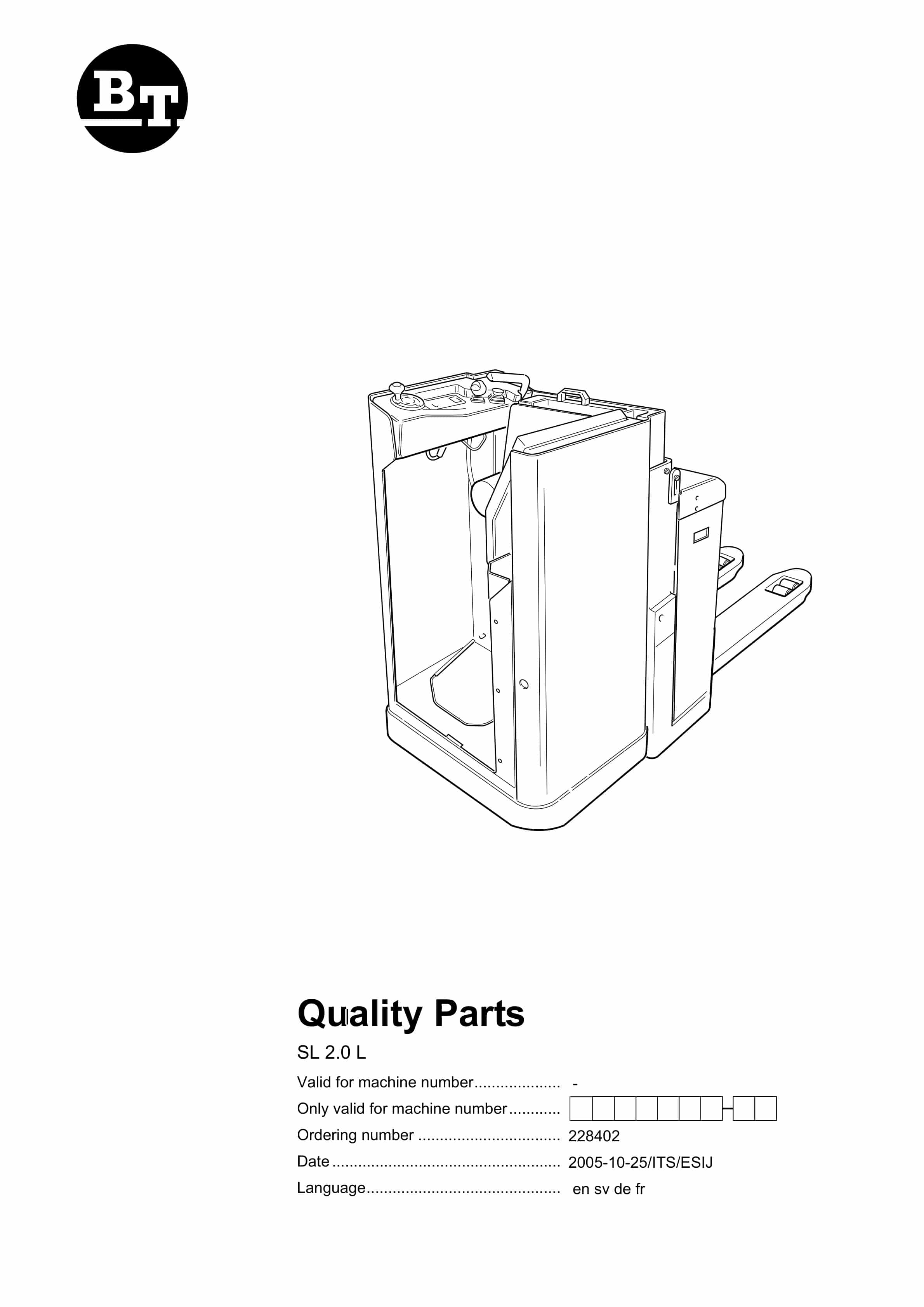 BT SL 2.0L Quality Parts 228402 1 BT SL 2.0L Quality Parts 228402