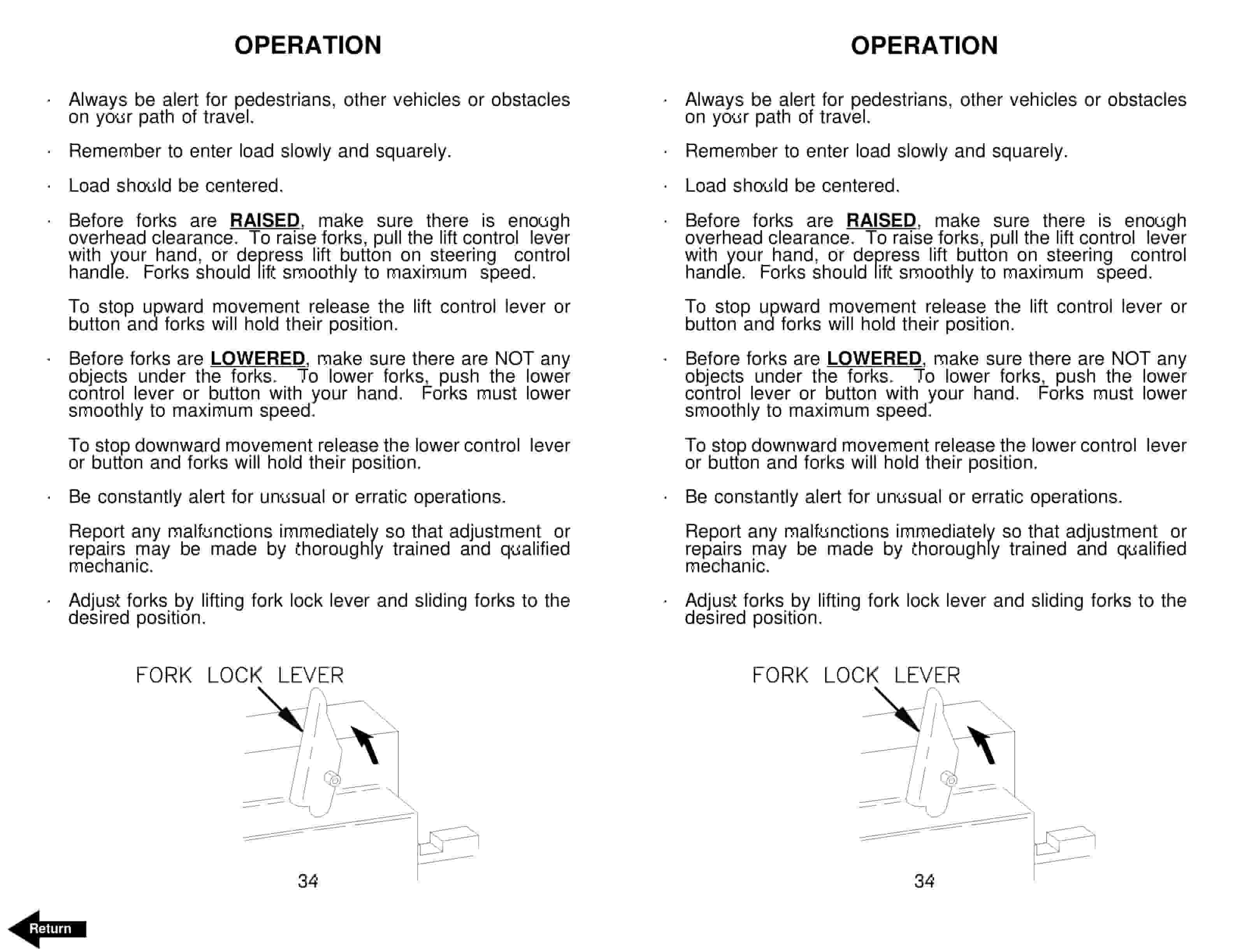 BT SN Electric Walkie Straddle Stacker Truck Operator Manual 300381-003 4 BT SN Electric Walkie Straddle Stacker Truck Operator Manual 300381-003 - Image 4