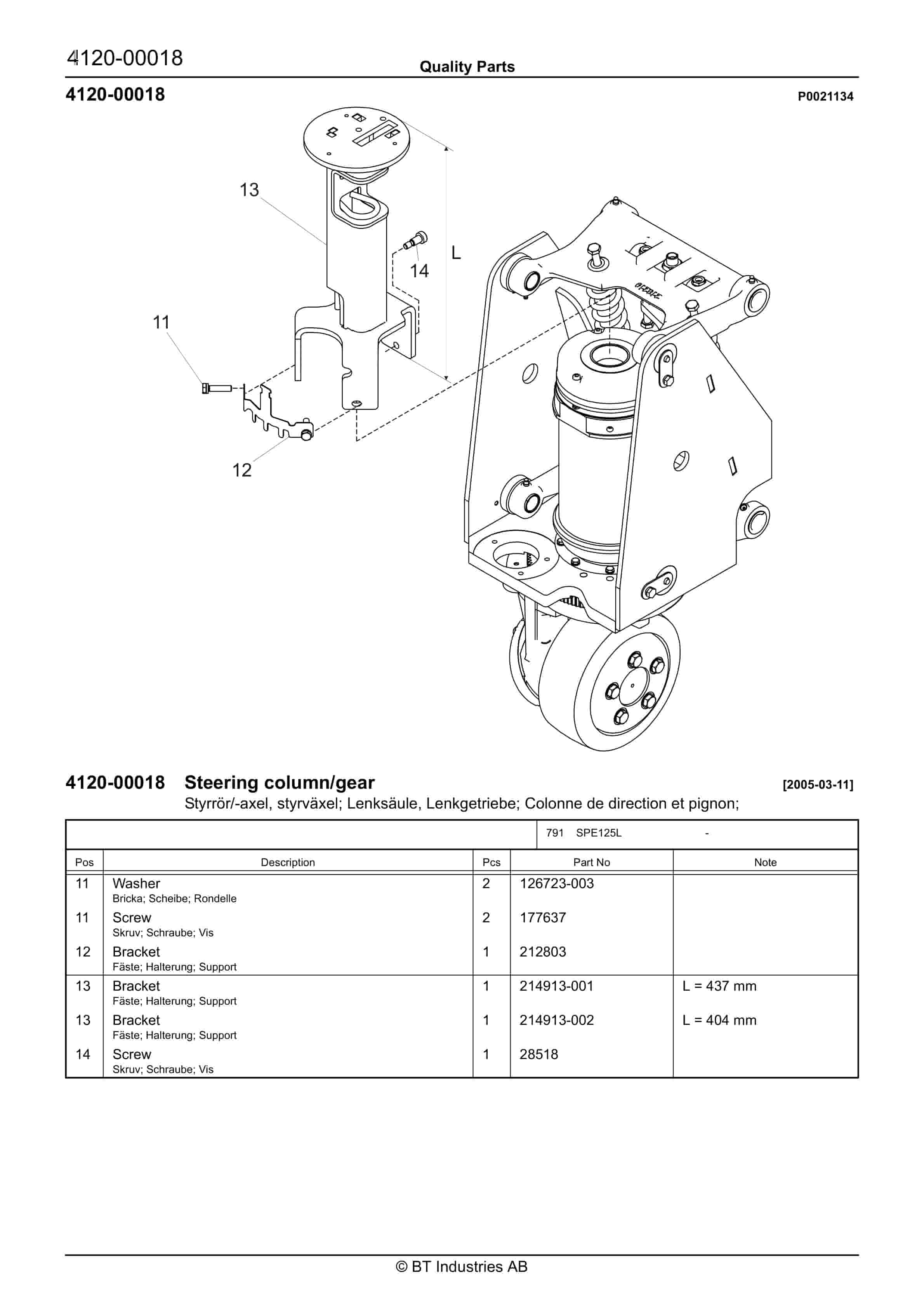 BT SPE125L - C050610-3 Quality Parts 843127 2 BT SPE125L - C050610-3 Quality Parts 843127 - Image 2
