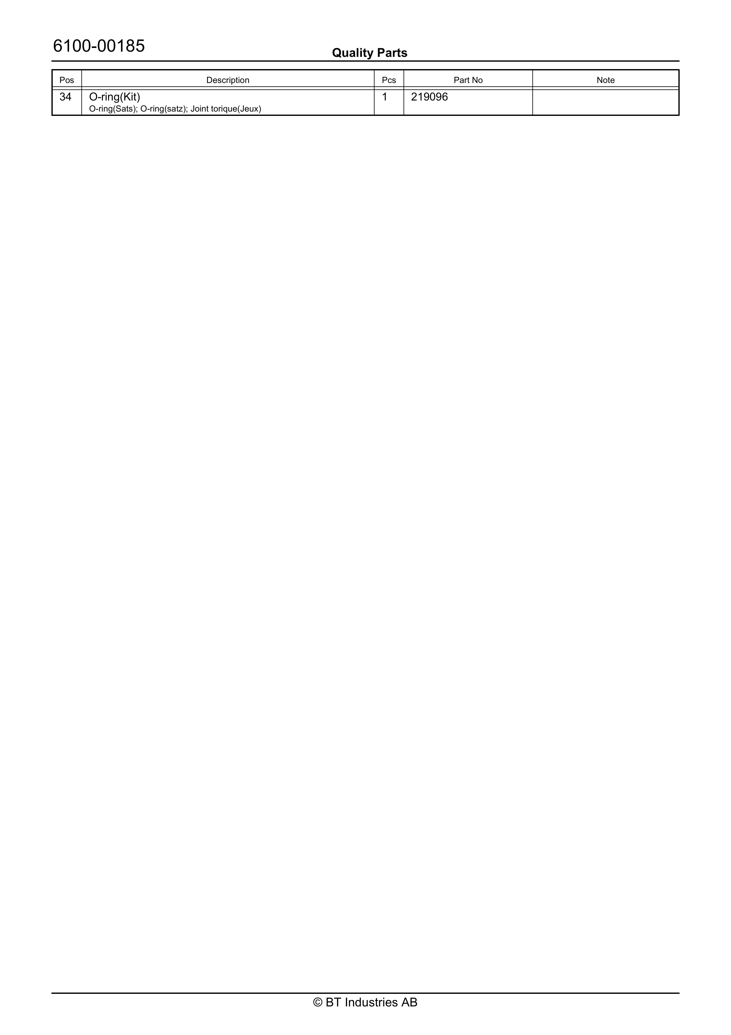 BT SPE125L - C050610-3 Quality Parts 843127 3 BT SPE125L - C050610-3 Quality Parts 843127 - Image 3