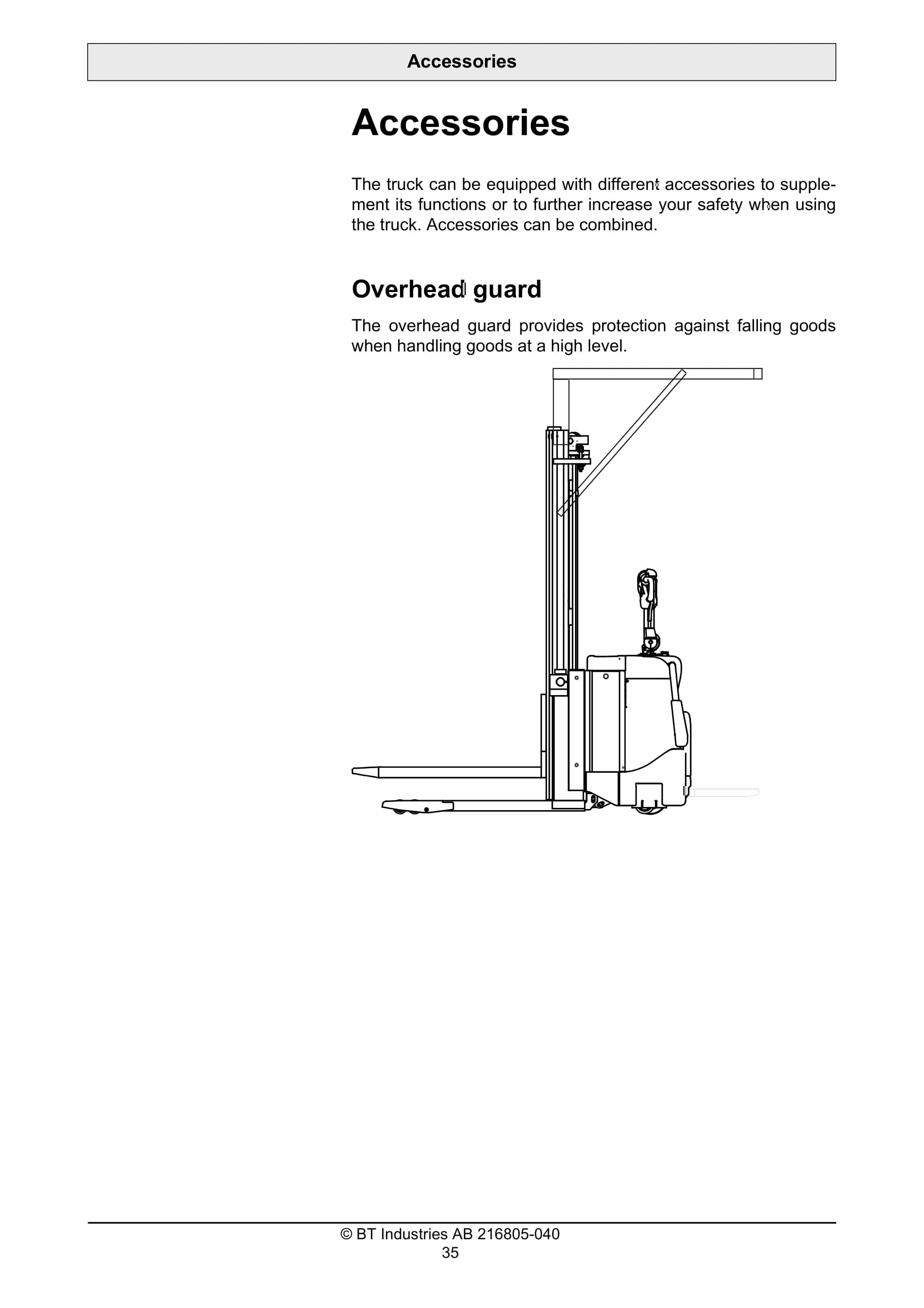 Alternative view of BT SPE125L, SPE160L Operator Manual 216805-040