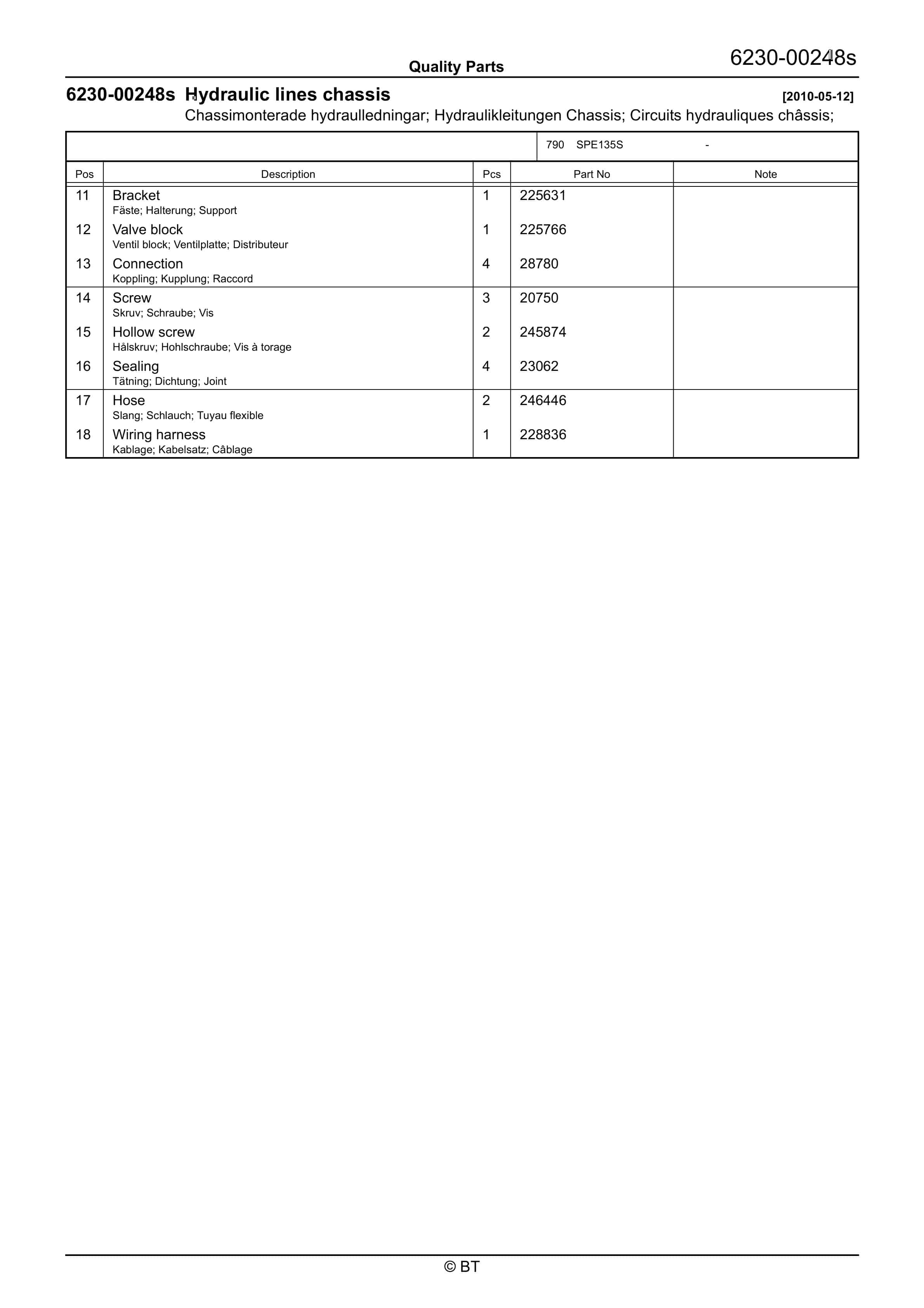 BT SPE135S Quality Parts 7518327 3 BT SPE135S Quality Parts 7518327 - Image 3