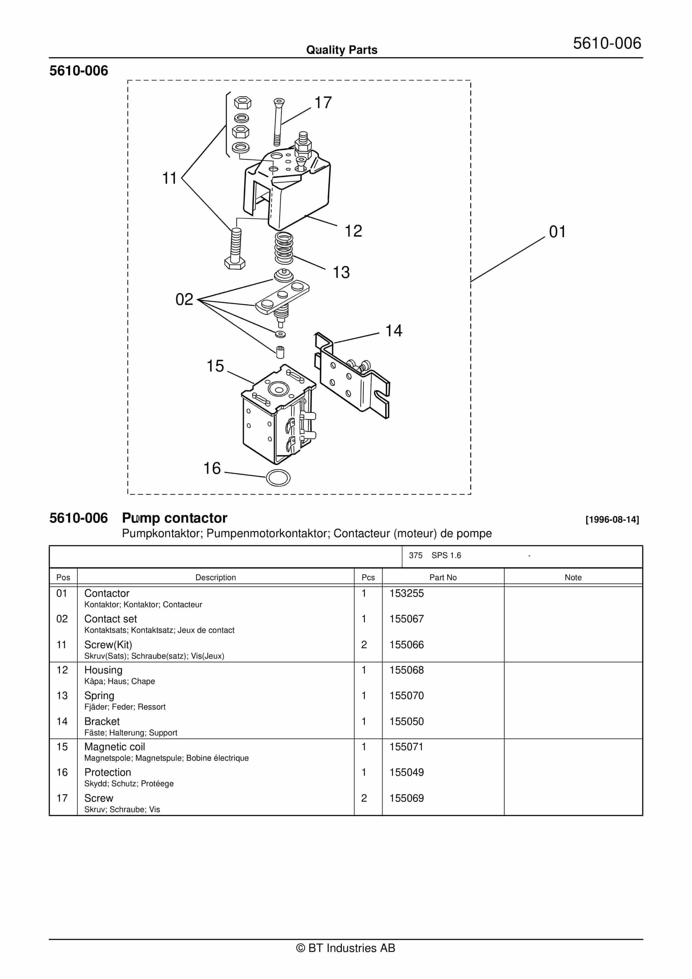 BT SPS 1.6 - C001013-2 Quality Parts 846223 2 BT SPS 1.6 - C001013-2 Quality Parts 846223 - Image 2