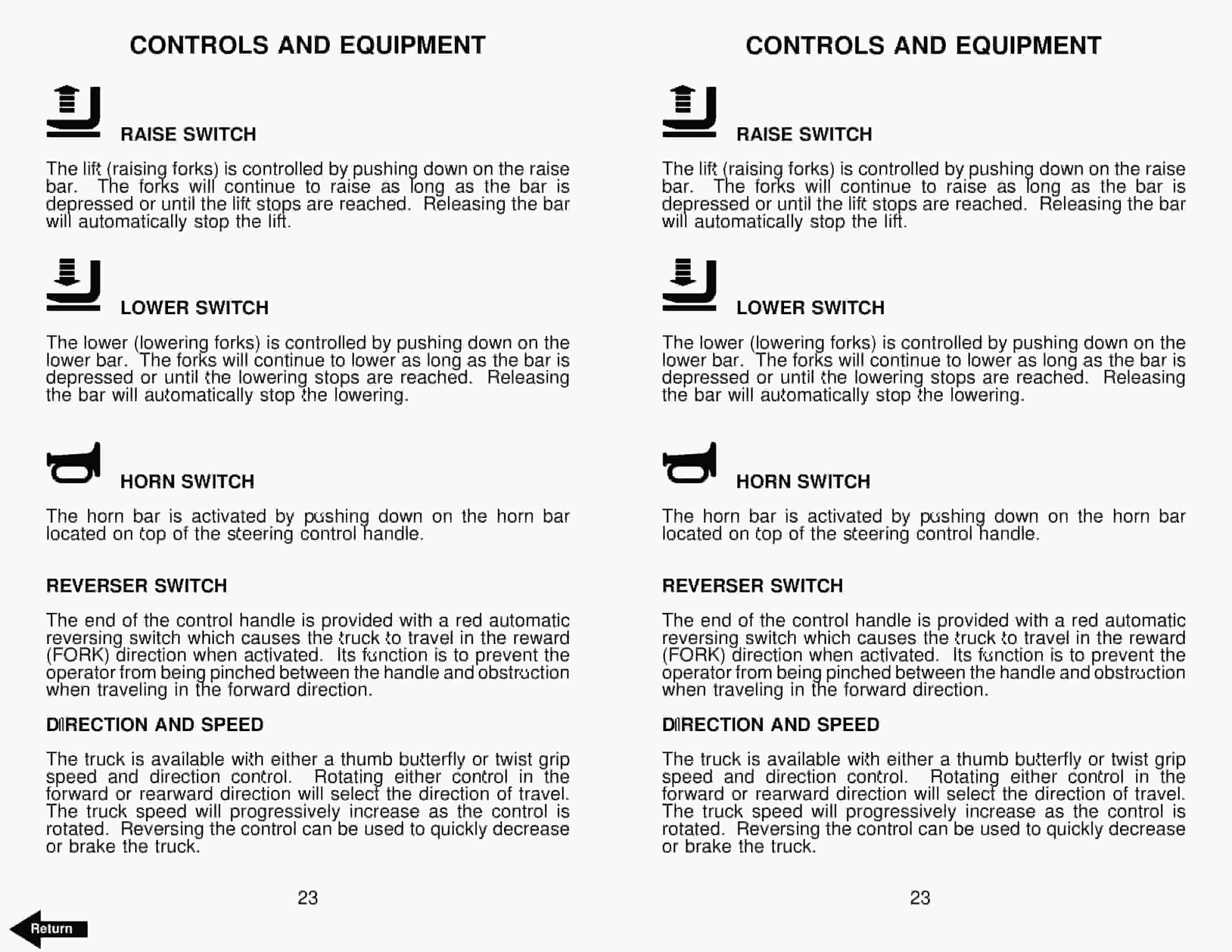 Alternative view of BT SR-30 Electric Walkie Reach Truck Operator Manual 300385-002